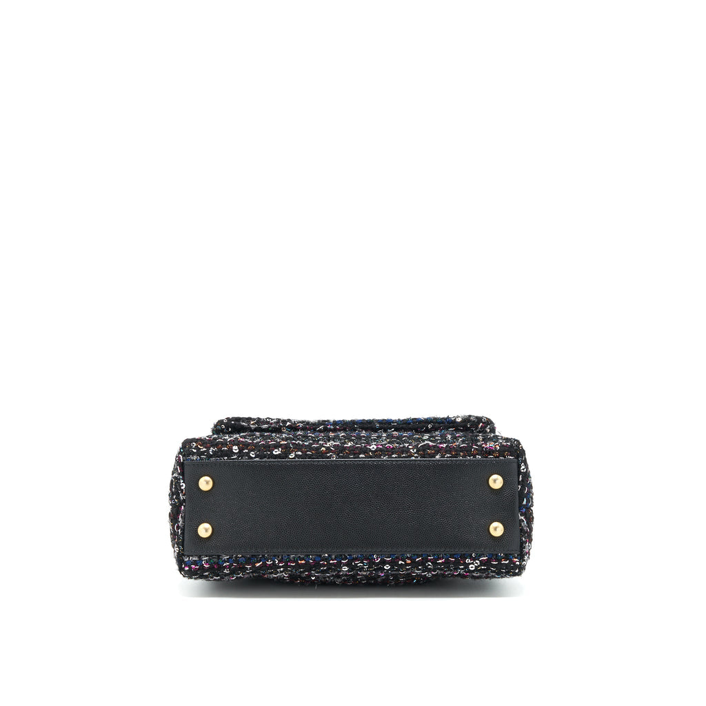 Chanel small tweed coco handle 24cm black