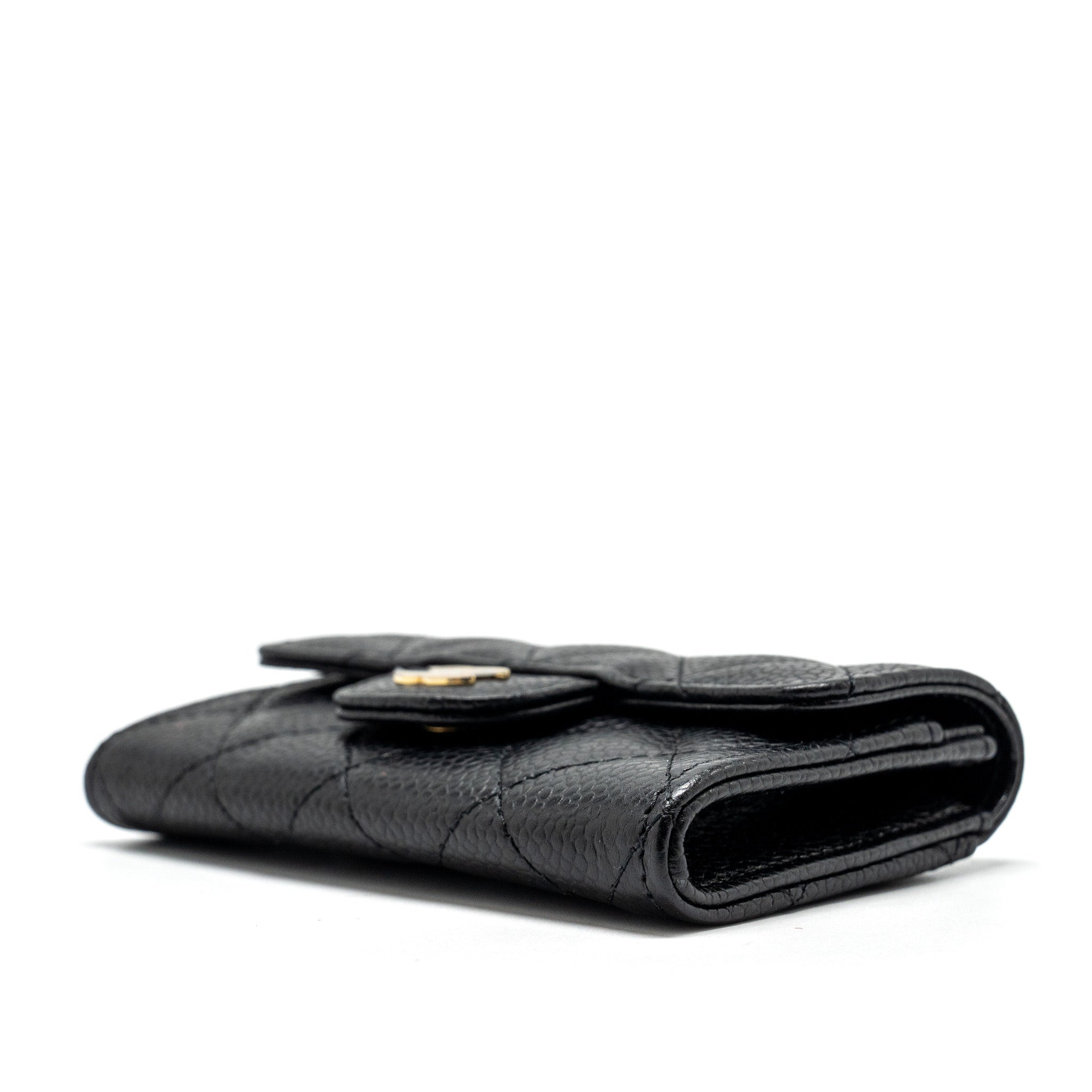 Chanel Classic Flap Card Holder Caviar Black  (microchip)