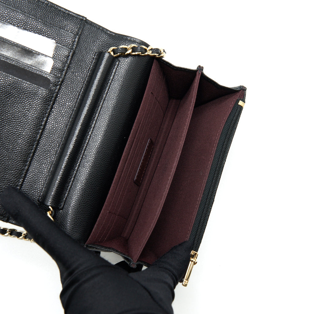 Chanel Mini Wallet On Chain Caviar Black L