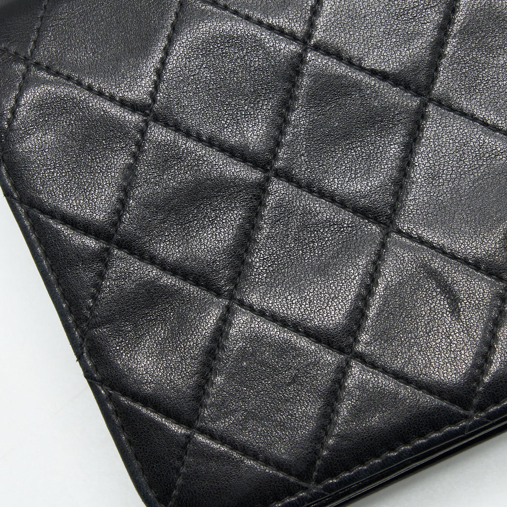 Chanel Vintage Quilted Flap Chain Wallet Black