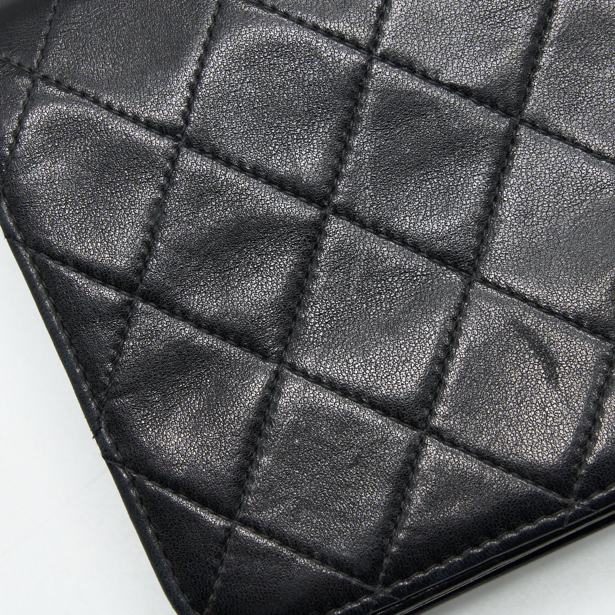 Chanel Vintage Quilted Flap Chain Wallet Black
