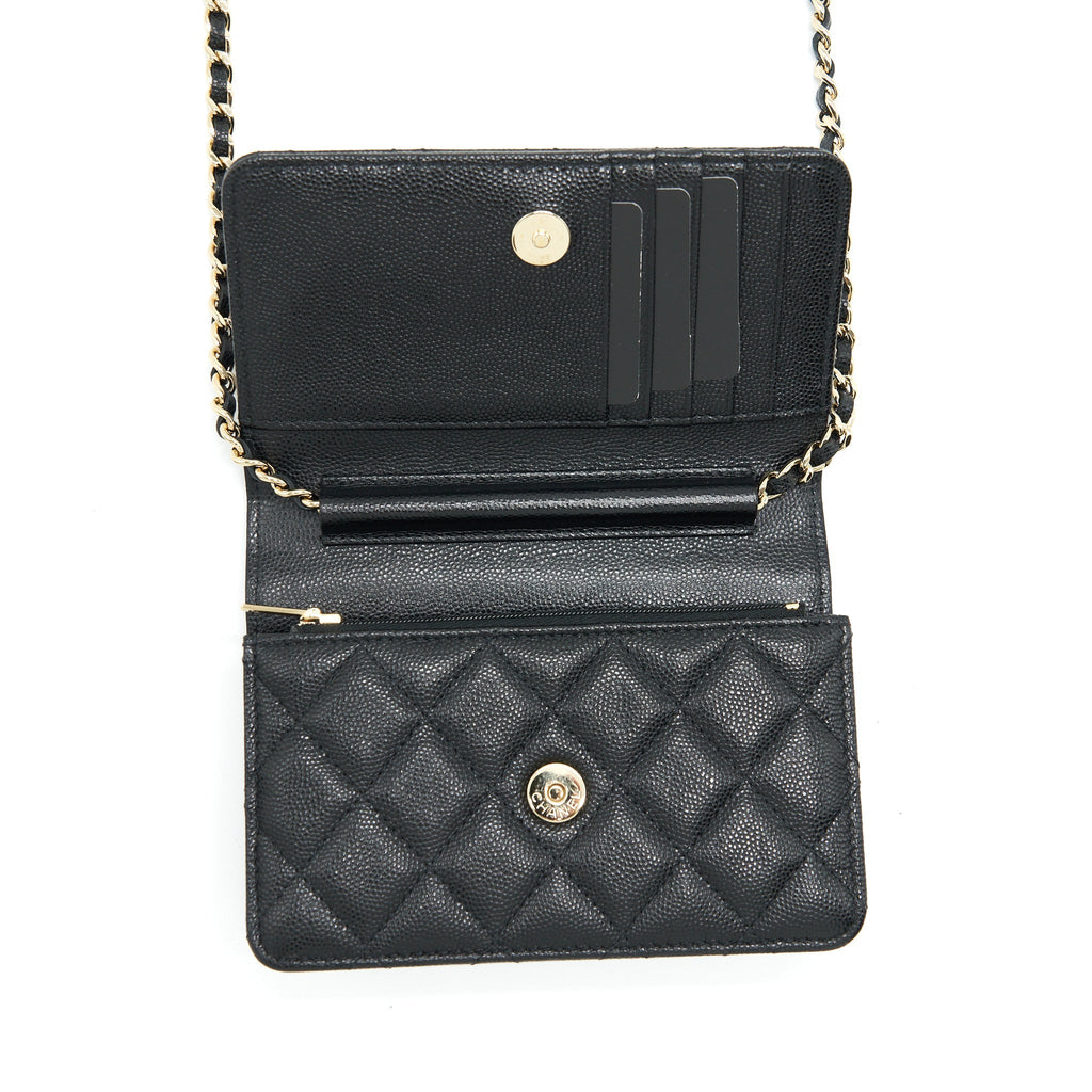 Chanel Mini Wallet On Chain Caviar Black L