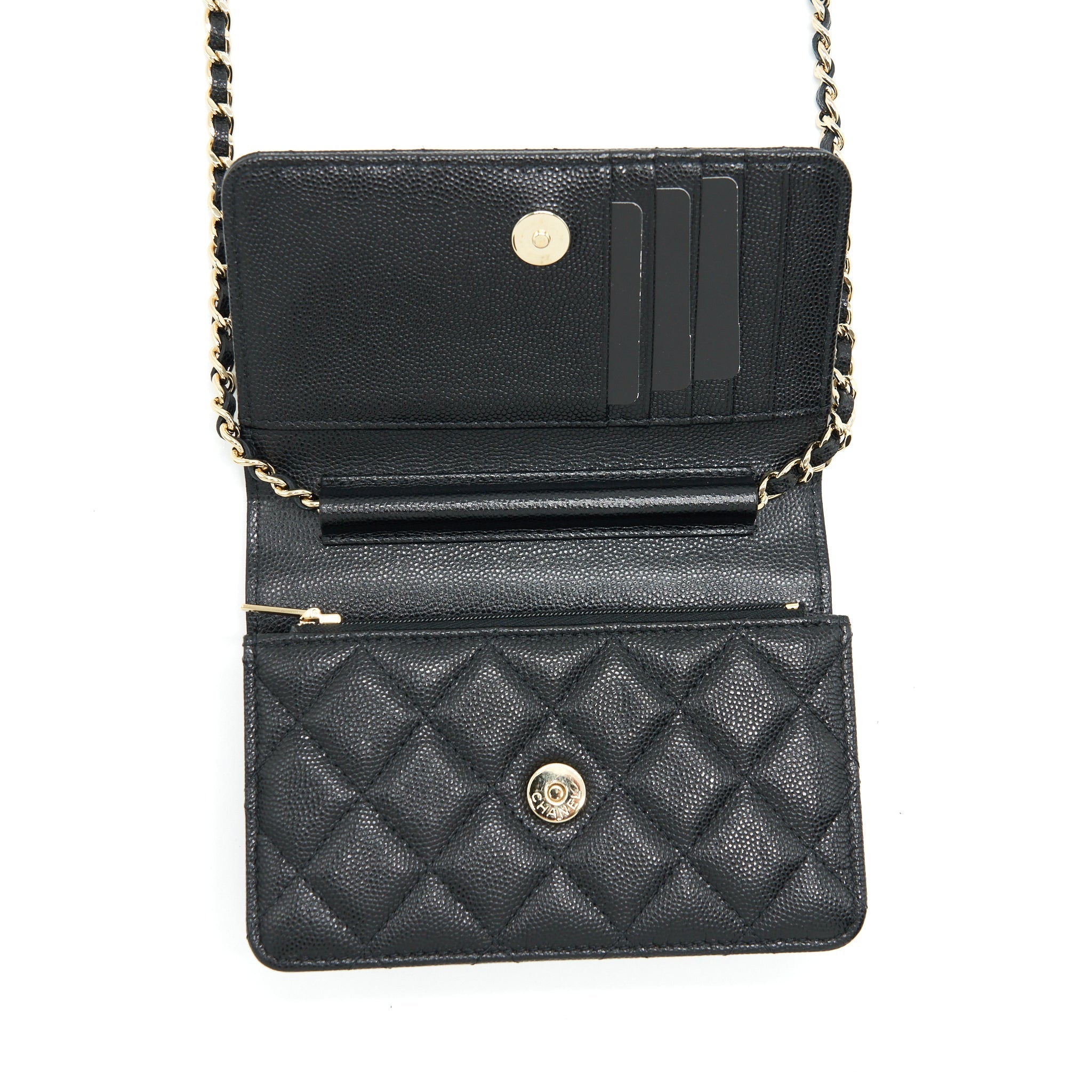Chanel Mini Wallet On Chain Caviar Black L
