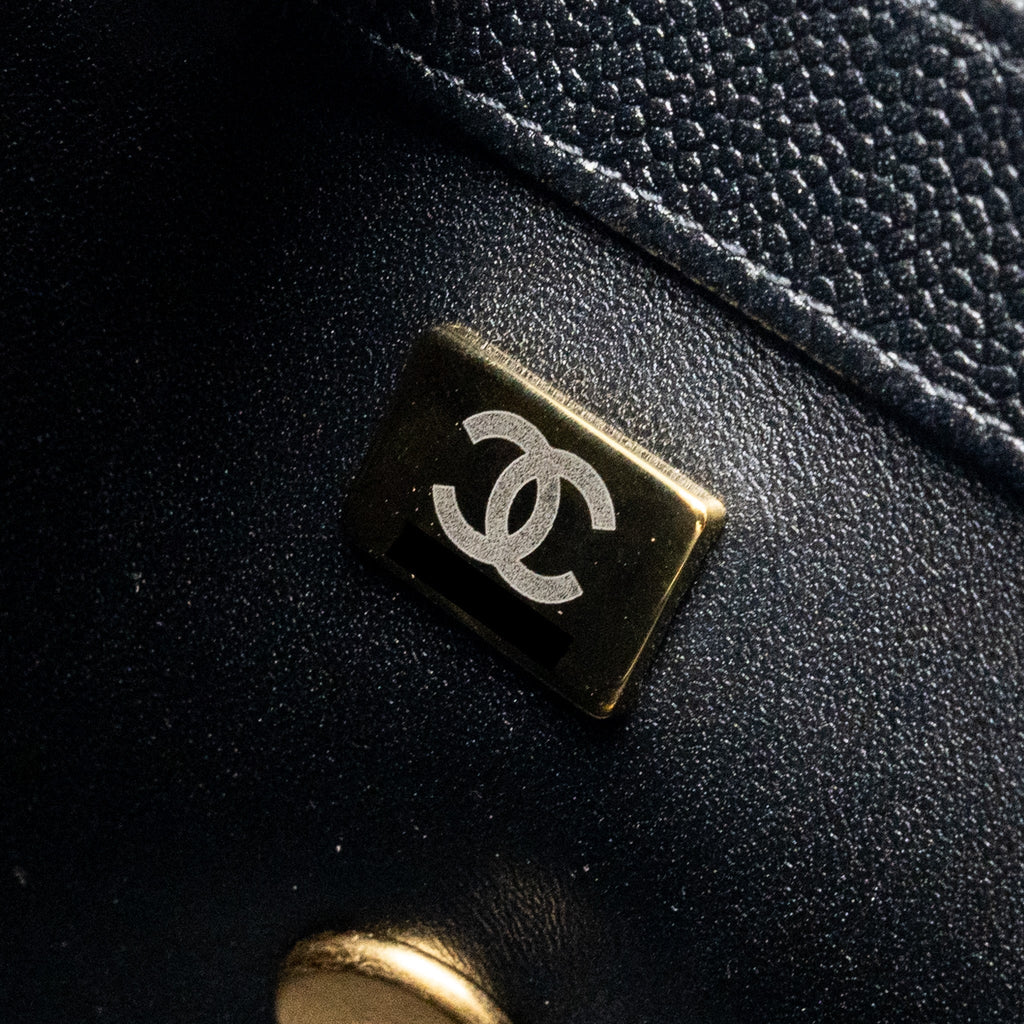 Chanel Coco Love Mini Flap Bag Adjustable Chain Caviar black  (microchip)
