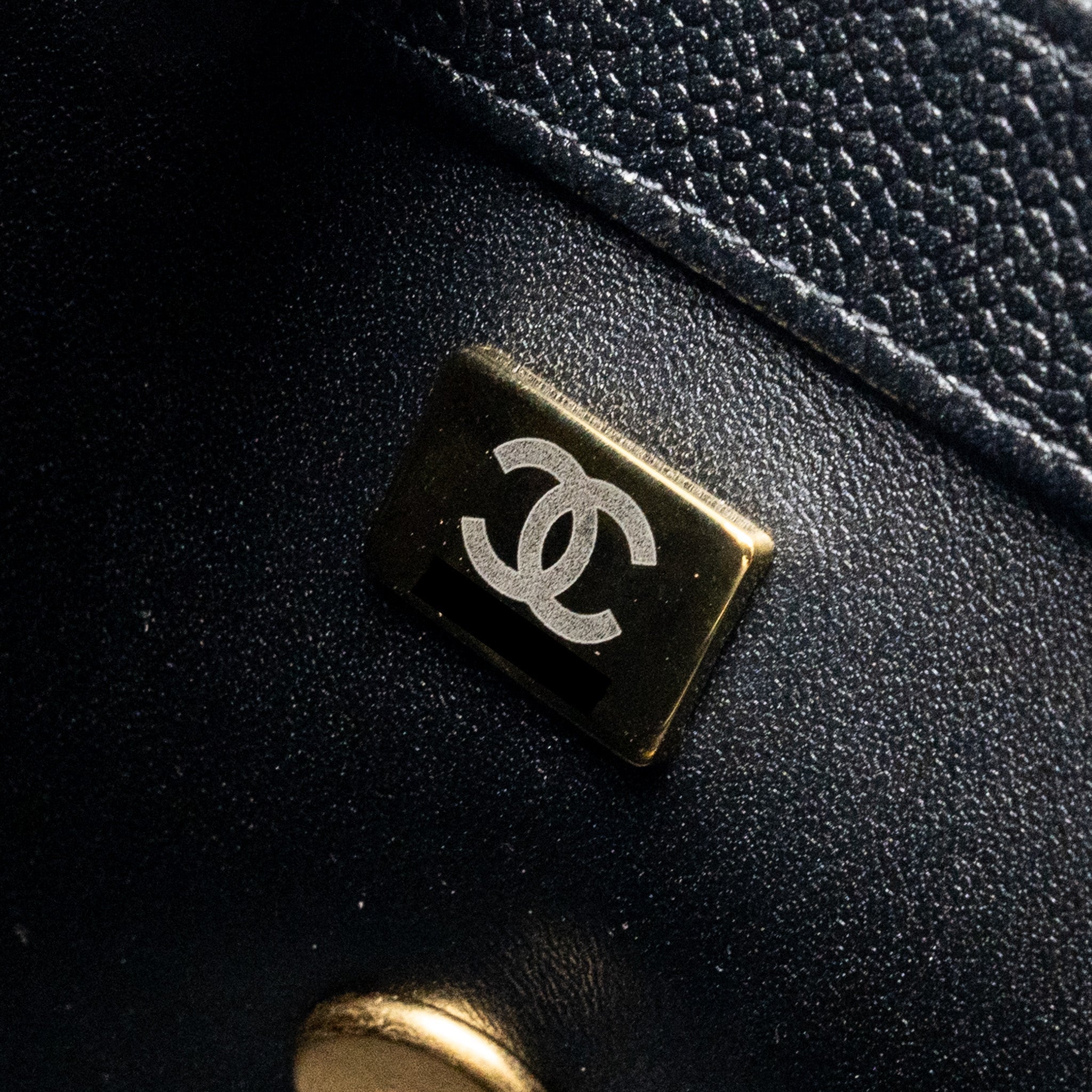 Chanel Coco Love Mini Flap Bag Adjustable Chain Caviar black  (microchip)