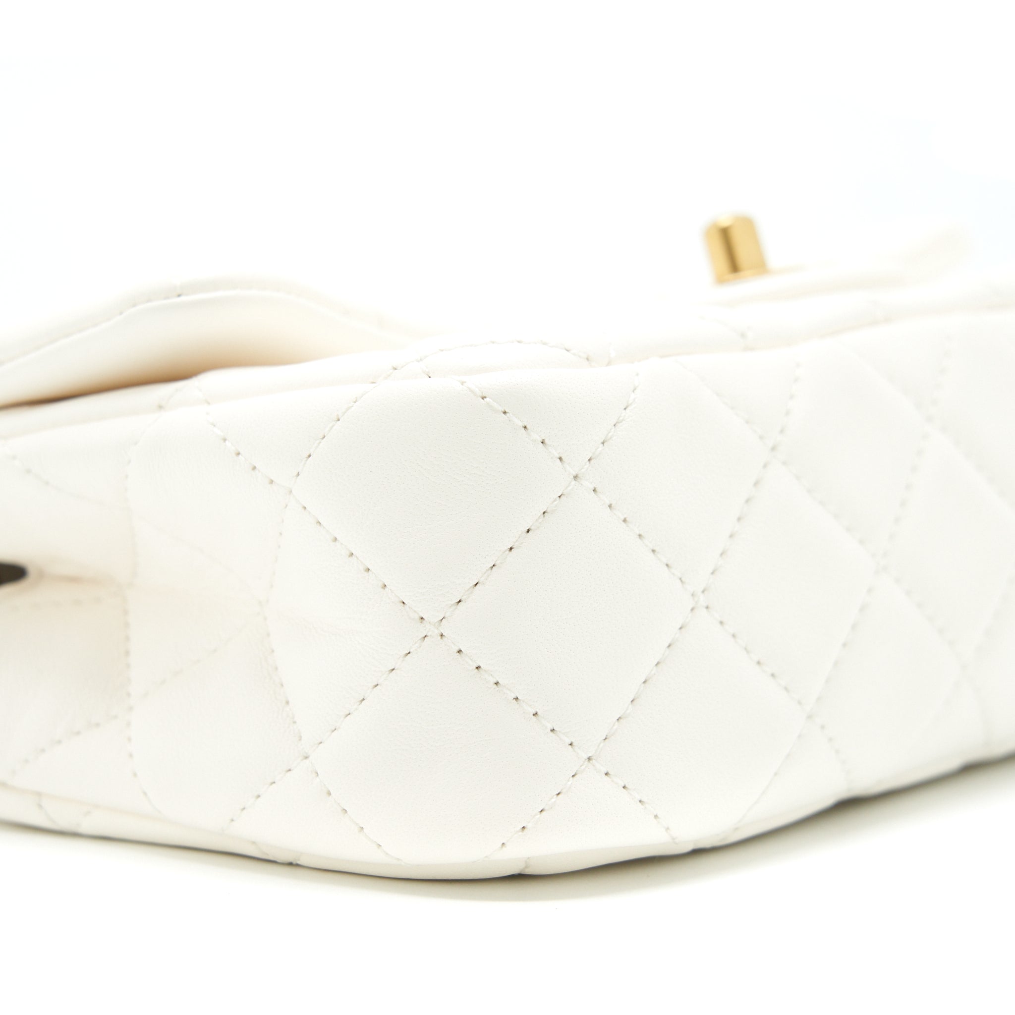 Chanel Pearl Crush Mini Rectangular Flap Bag Lambskin White