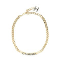 Chanel Letter/CC Logo Choker Enamel Light Gold Tone