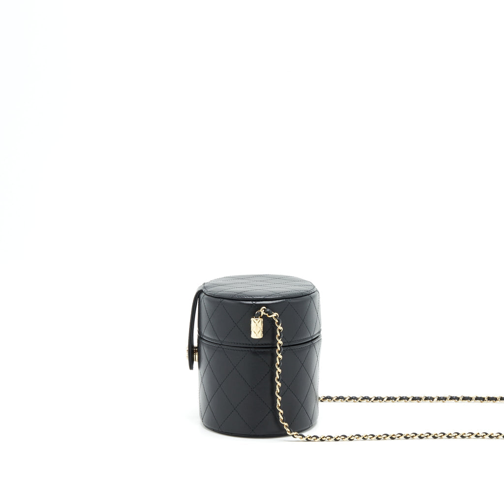 Chanel small vanity with chain lambskin black L