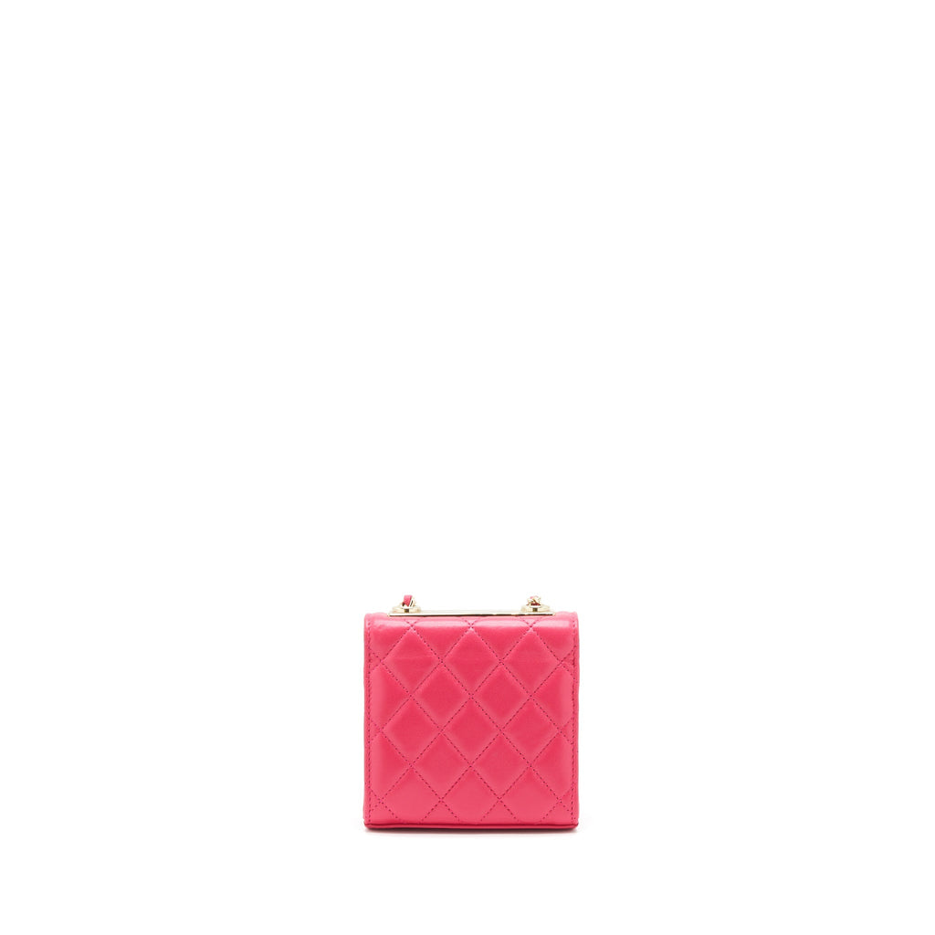 Chanel mini trendy cc chain wallet lambskin hot pink L