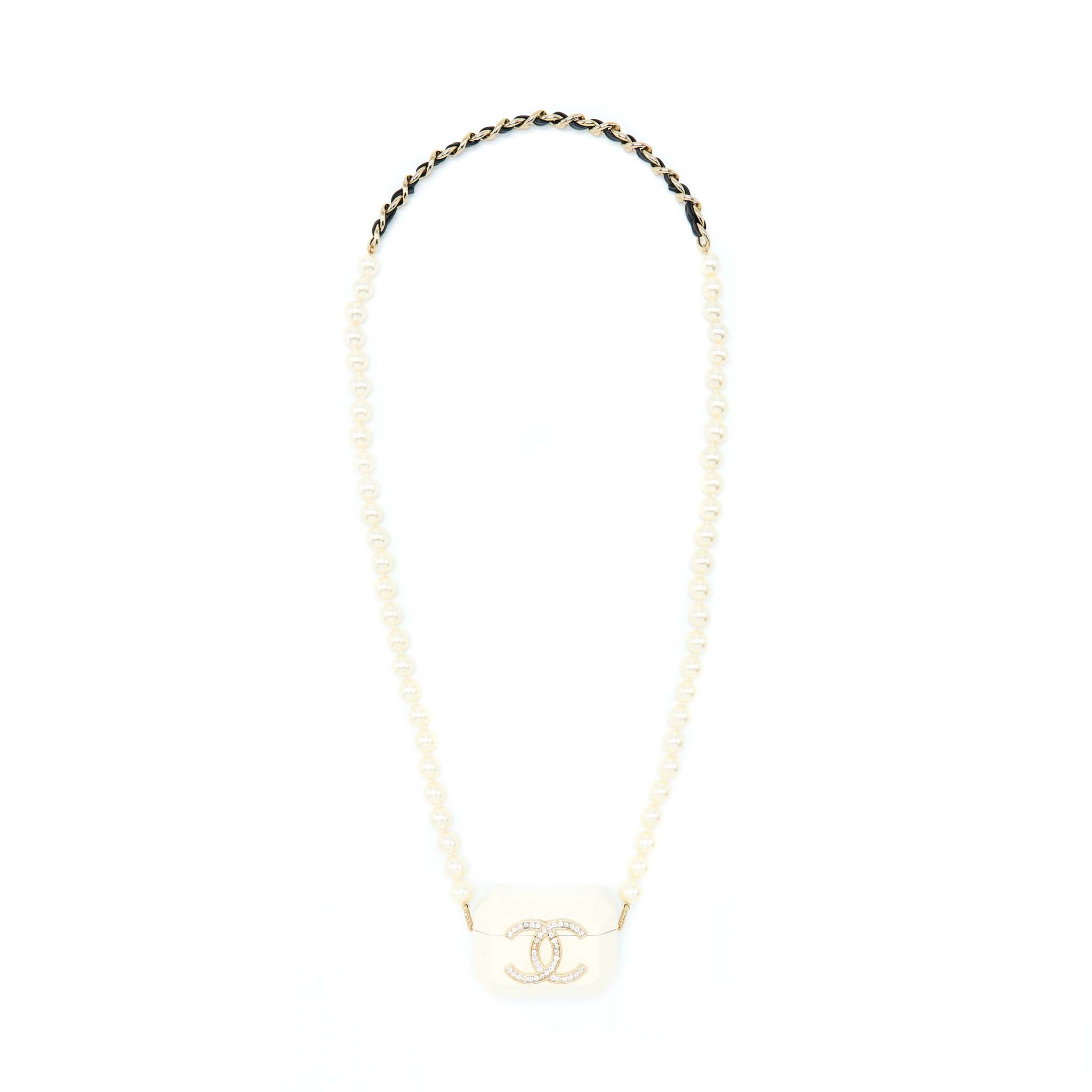 Chanel AirPods Case With Pearl Chain White L