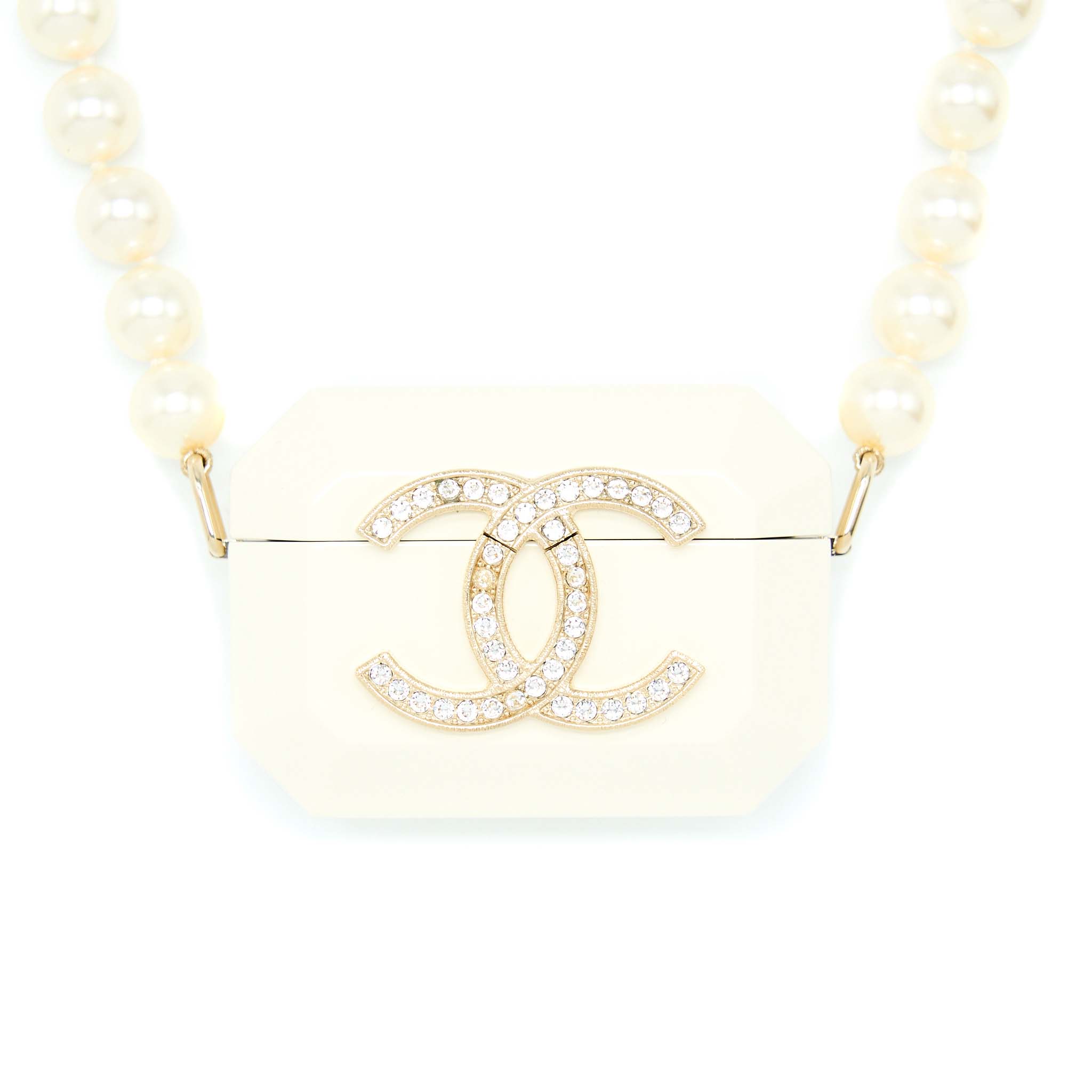 Chanel AirPods Case With Pearl Chain White L