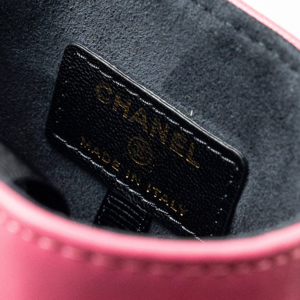 Chanel Vertical Phone Case tweed pink