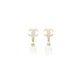 Chanel CC Logo with Perfume Bottle Drop Light Gold Tone