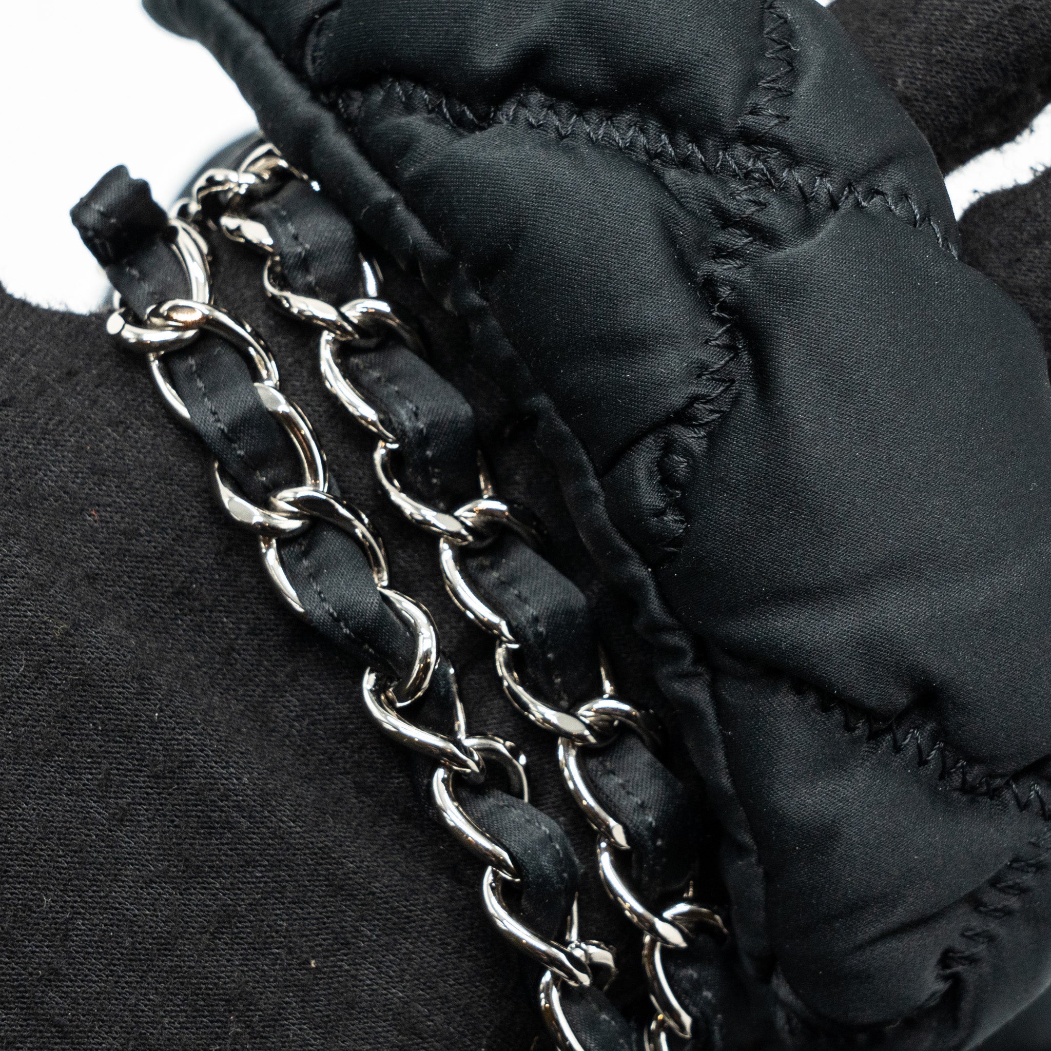 Chanel quilted flap shoulder bag nylon black