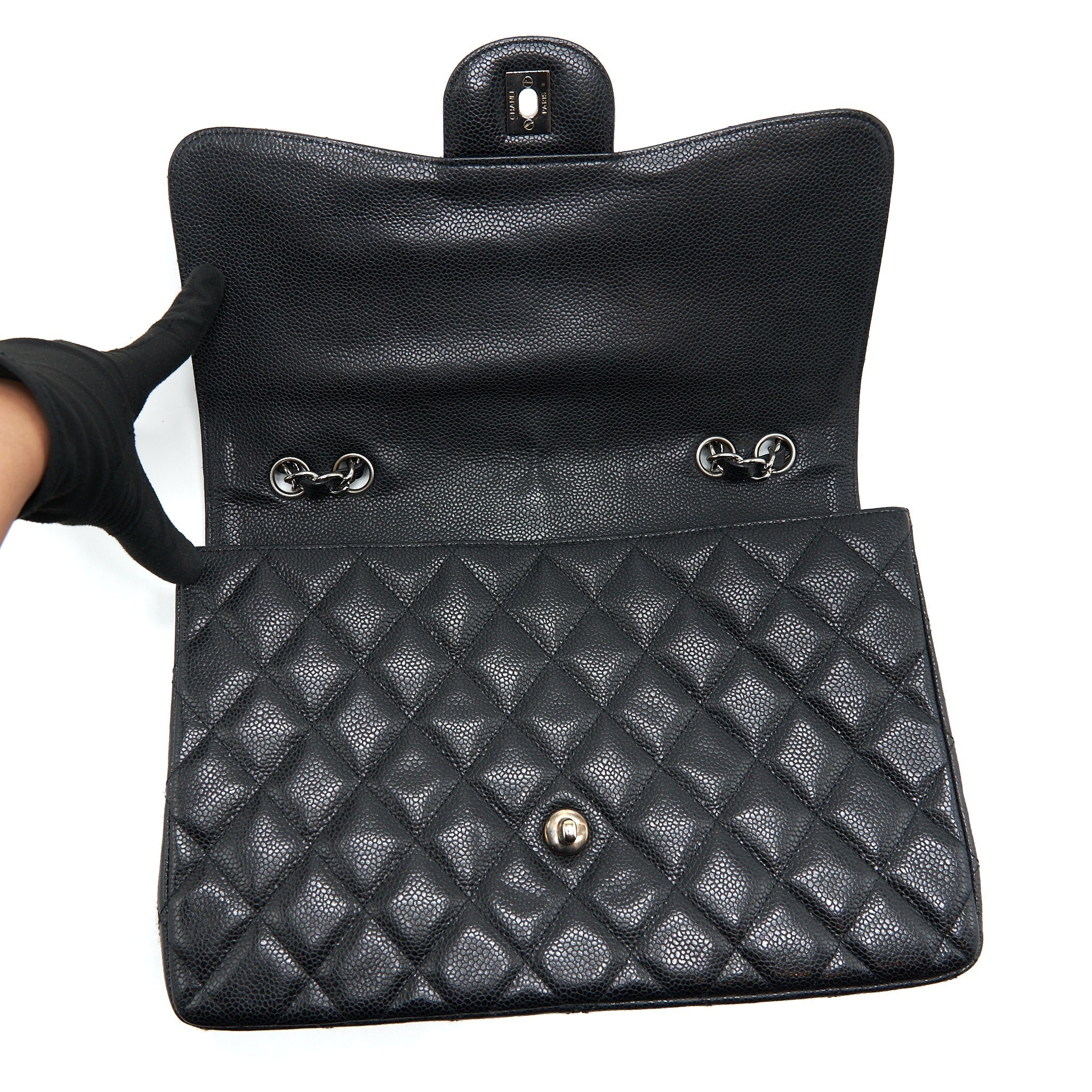 Chanel Jumbo Single Flap Bag Caviar Black