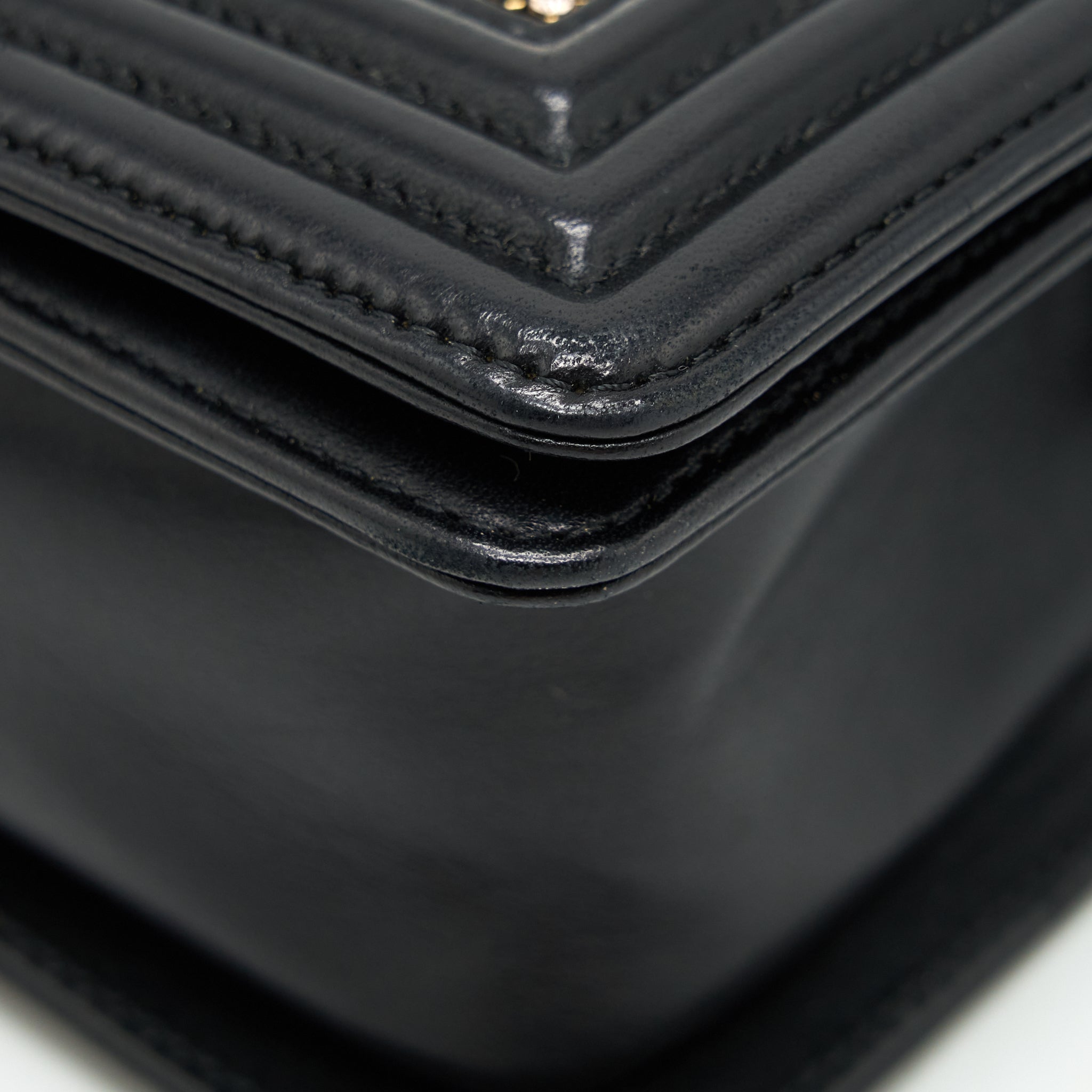 Chanel Small Boy With Crystals Lambskin Black Ruthenium Hardware