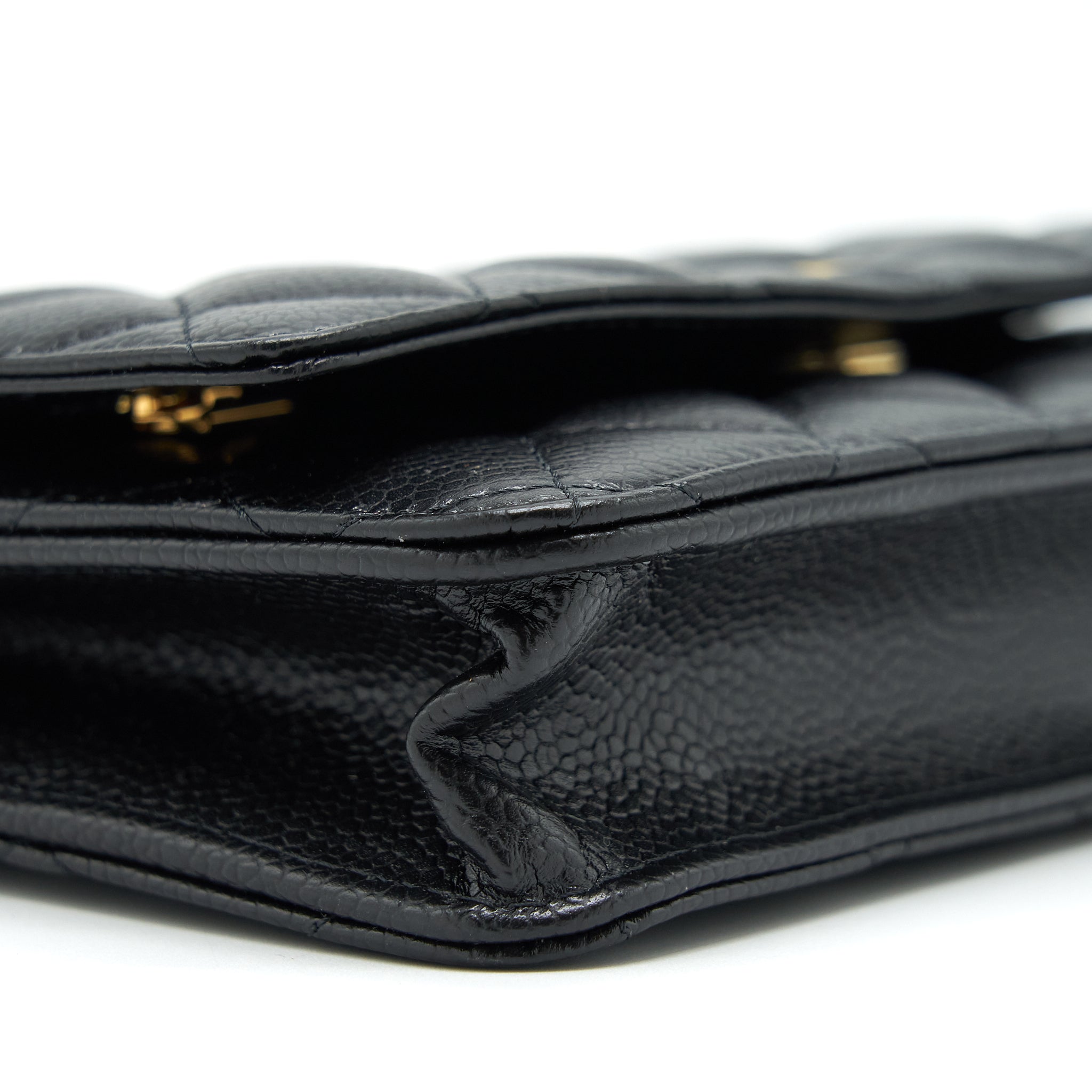 Chanel Class Wallet On Chain Caviar Black  (Microchip)