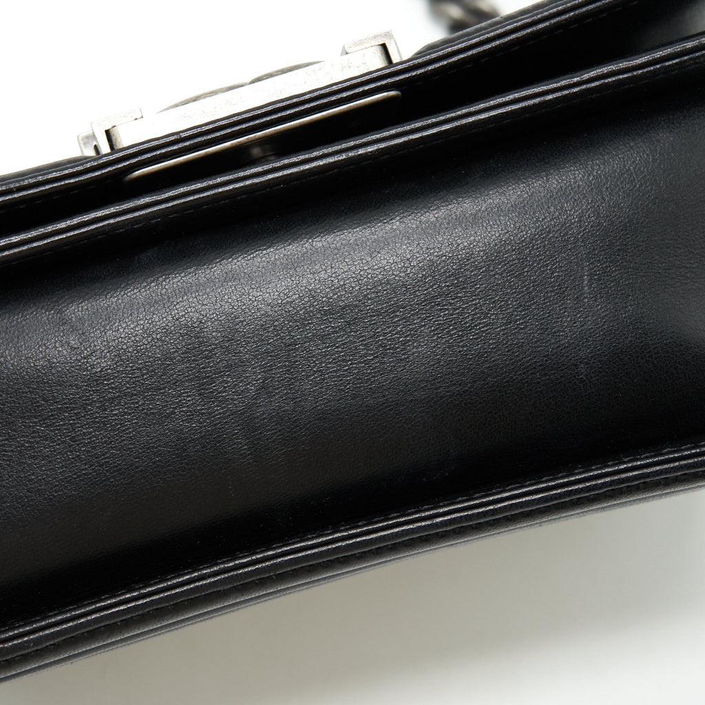 Chanel Small Boy With Crystals Lambskin Black Ruthenium Hardware