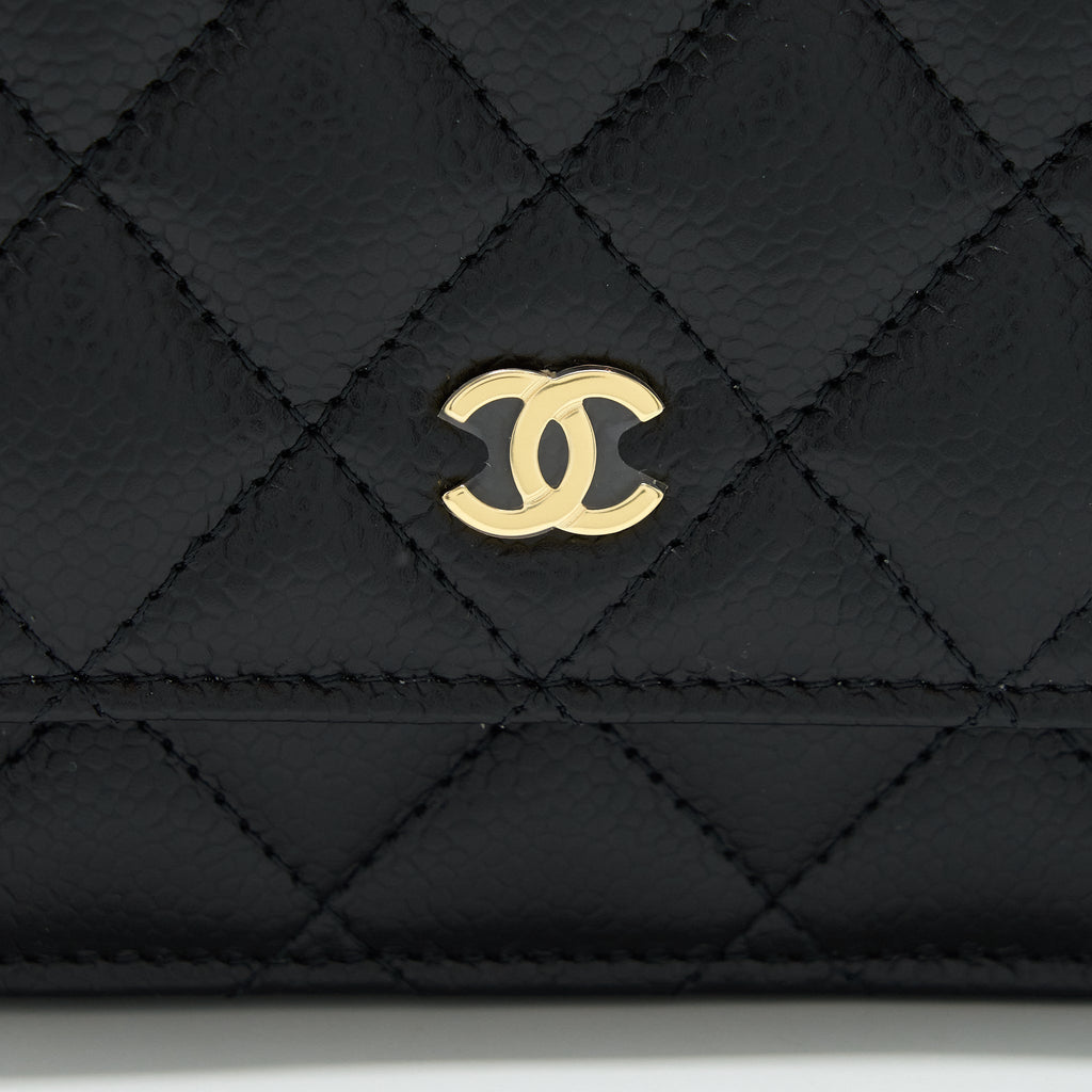 Chanel Class Wallet On Chain Caviar Black  (Microchip)