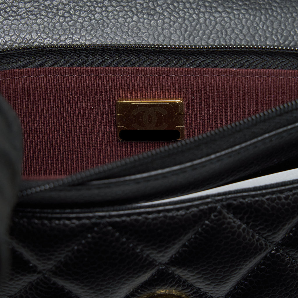 Chanel Class Wallet On Chain Caviar Black  (Microchip)
