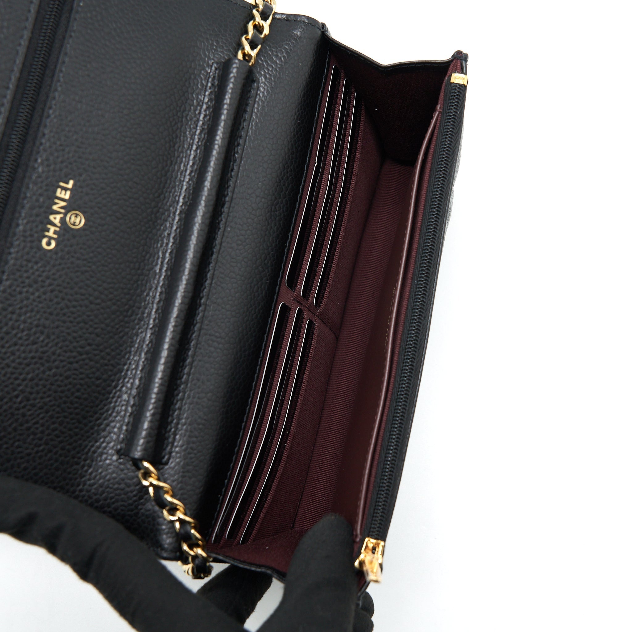 Chanel Class Wallet On Chain Caviar Black  (Microchip)
