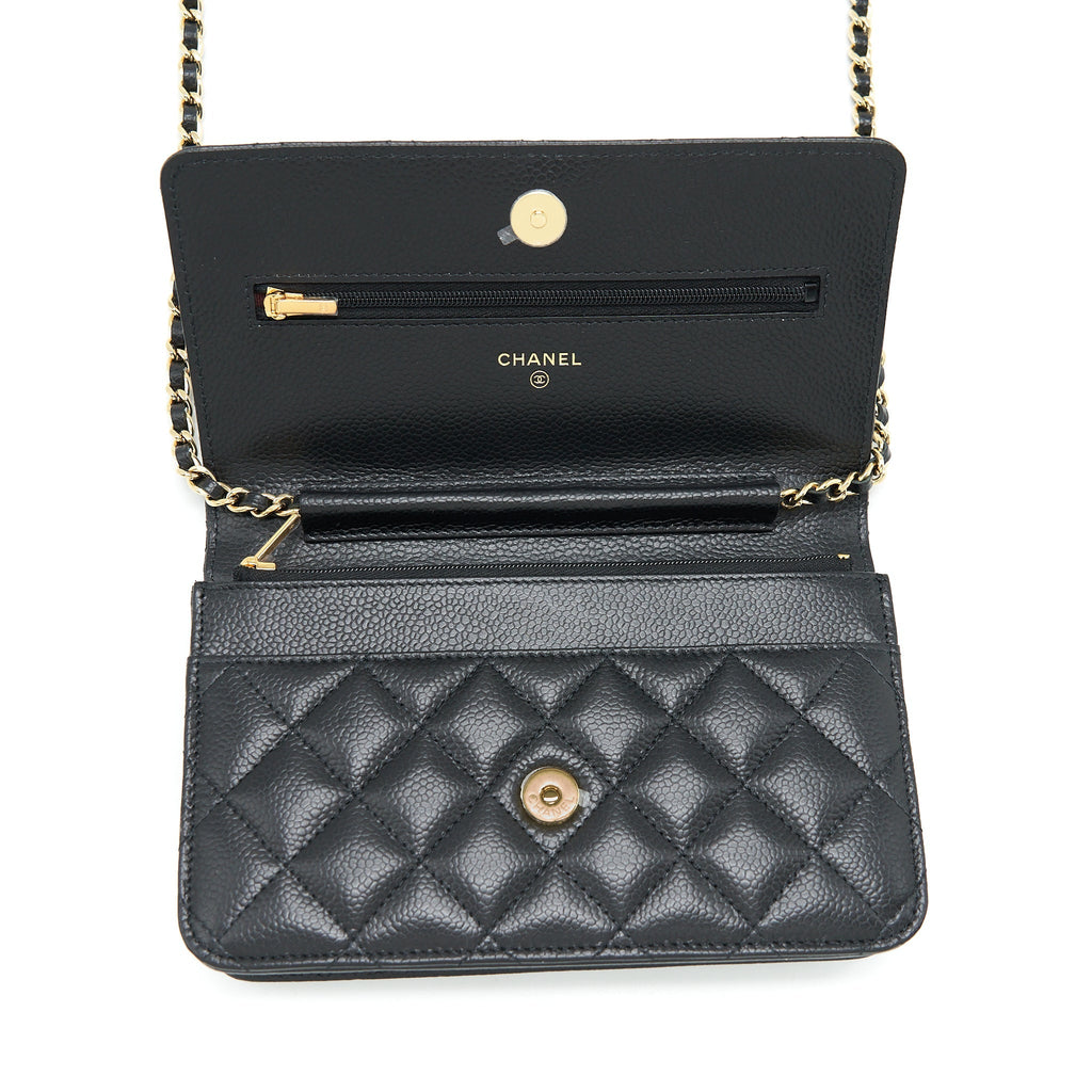 Chanel Class Wallet On Chain Caviar Black  (Microchip)