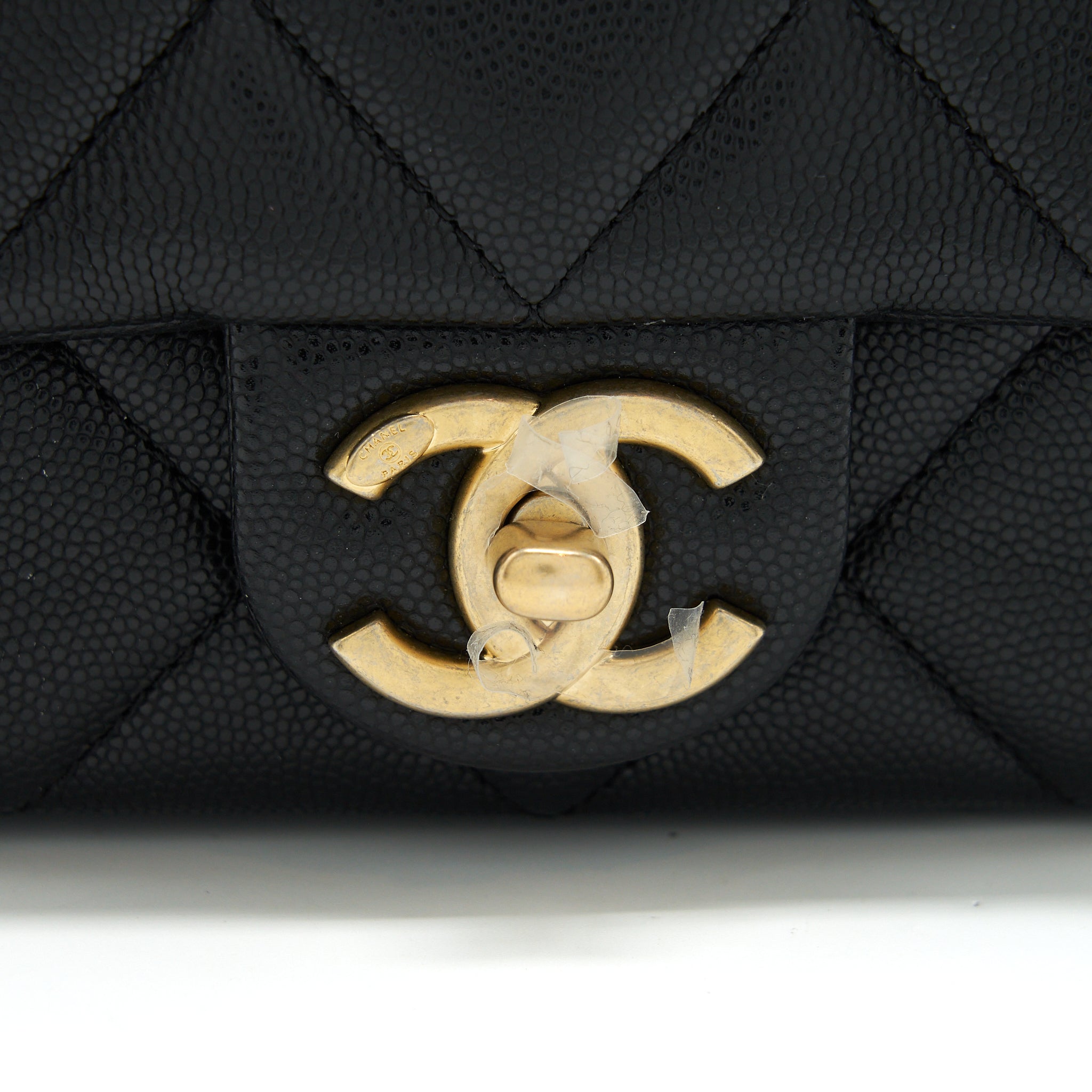 Chanel 22A Small Flap Bag Caviar Black Brushed  (Microchip)