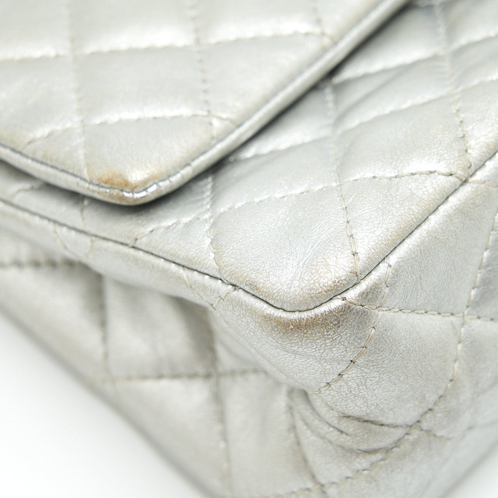 Chanel Reissue 2.55 226 Double Flap Bag Lambskin Silver