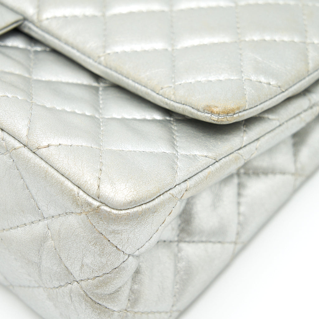 Chanel Reissue 2.55 226 Double Flap Bag Lambskin Silver
