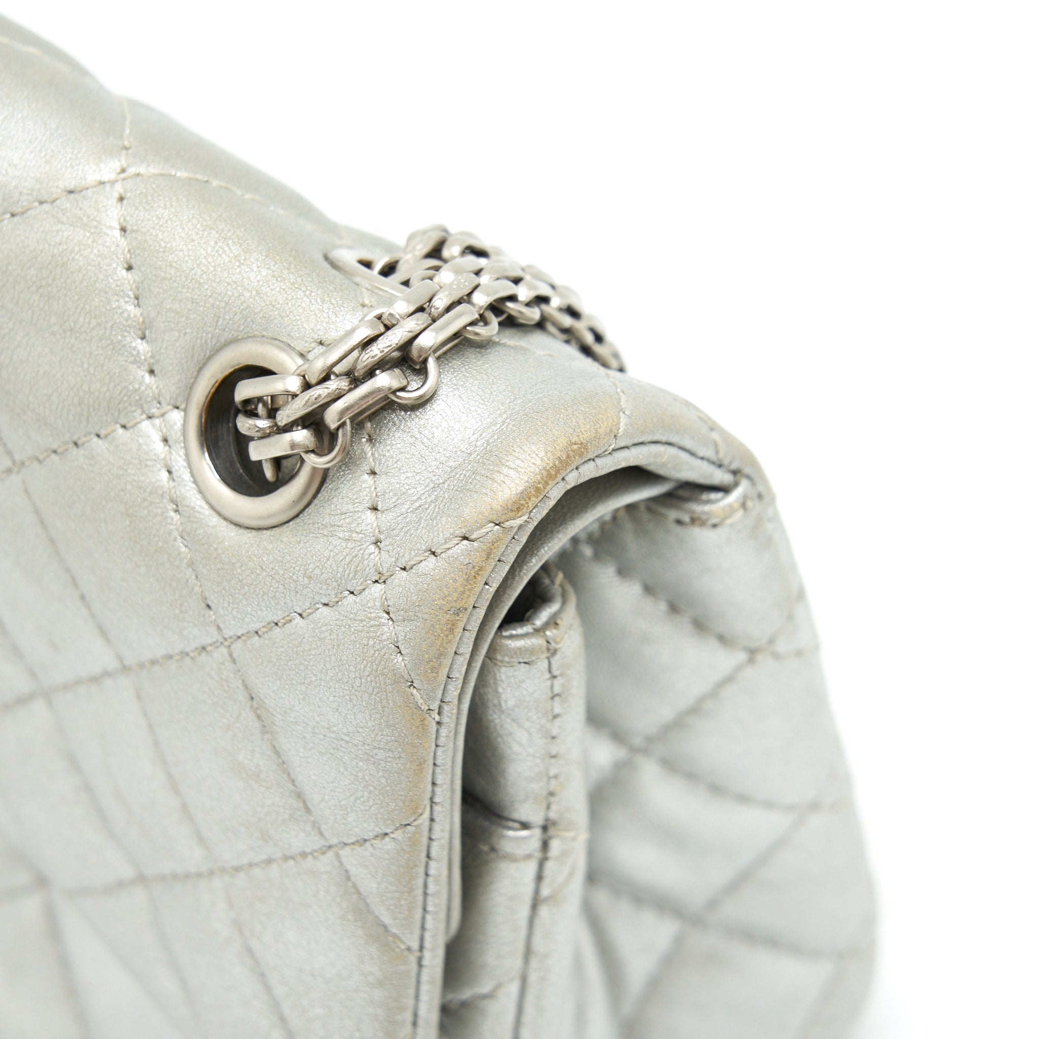Chanel Reissue 2.55 226 Double Flap Bag Lambskin Silver