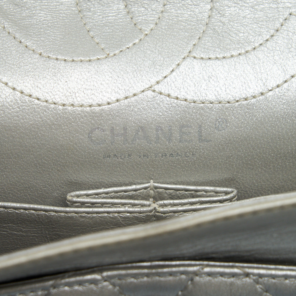 Chanel Reissue 2.55 226 Double Flap Bag Lambskin Silver