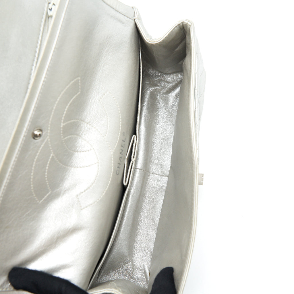 Chanel Reissue 2.55 226 Double Flap Bag Lambskin Silver