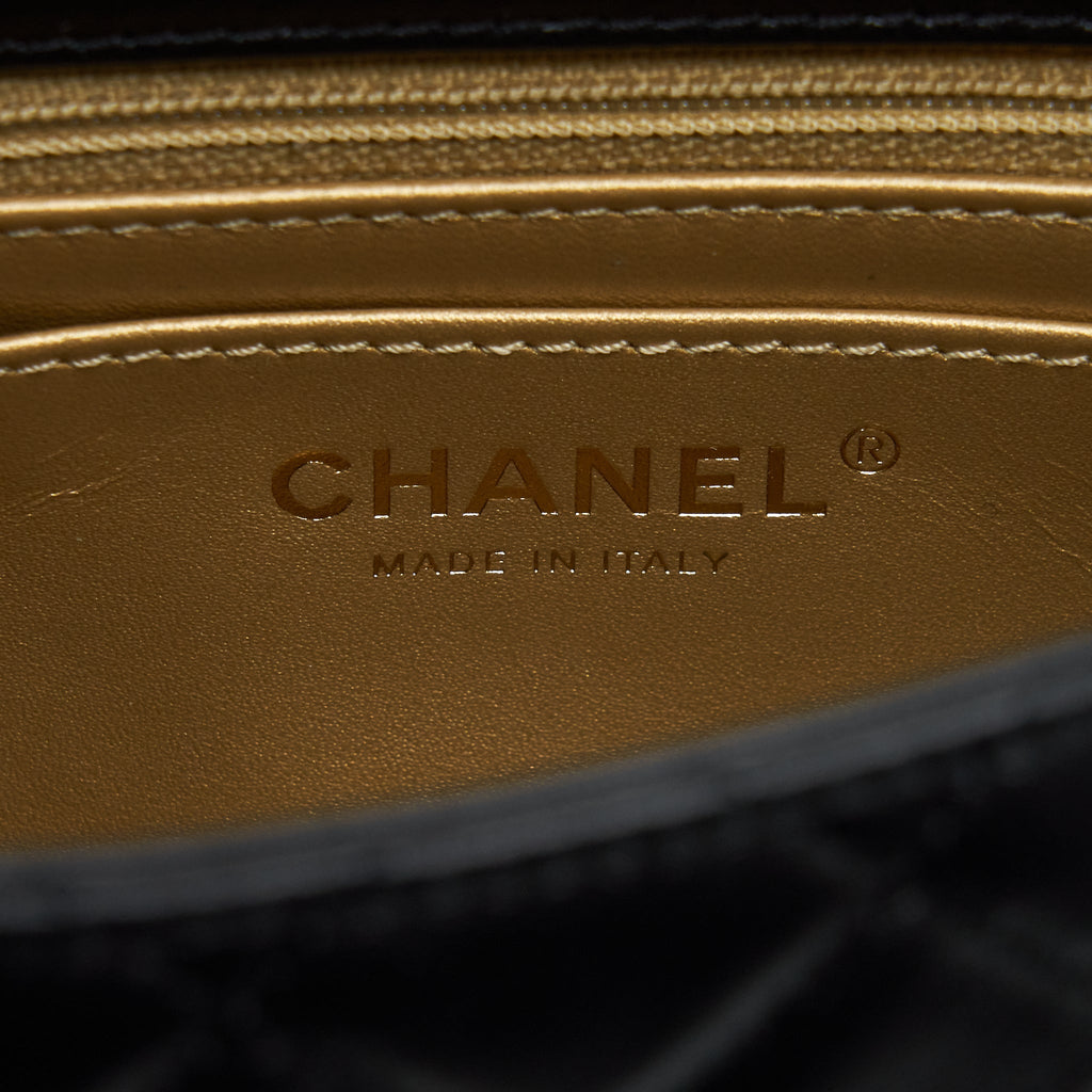 Chanel Pearl Crush Mini Square Lambskin Black Brushed