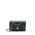 Chanel 22c caviar small classic double flap bag black