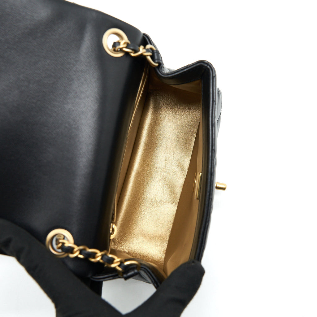 Chanel Pearl Crush Mini Square Lambskin Black Brushed