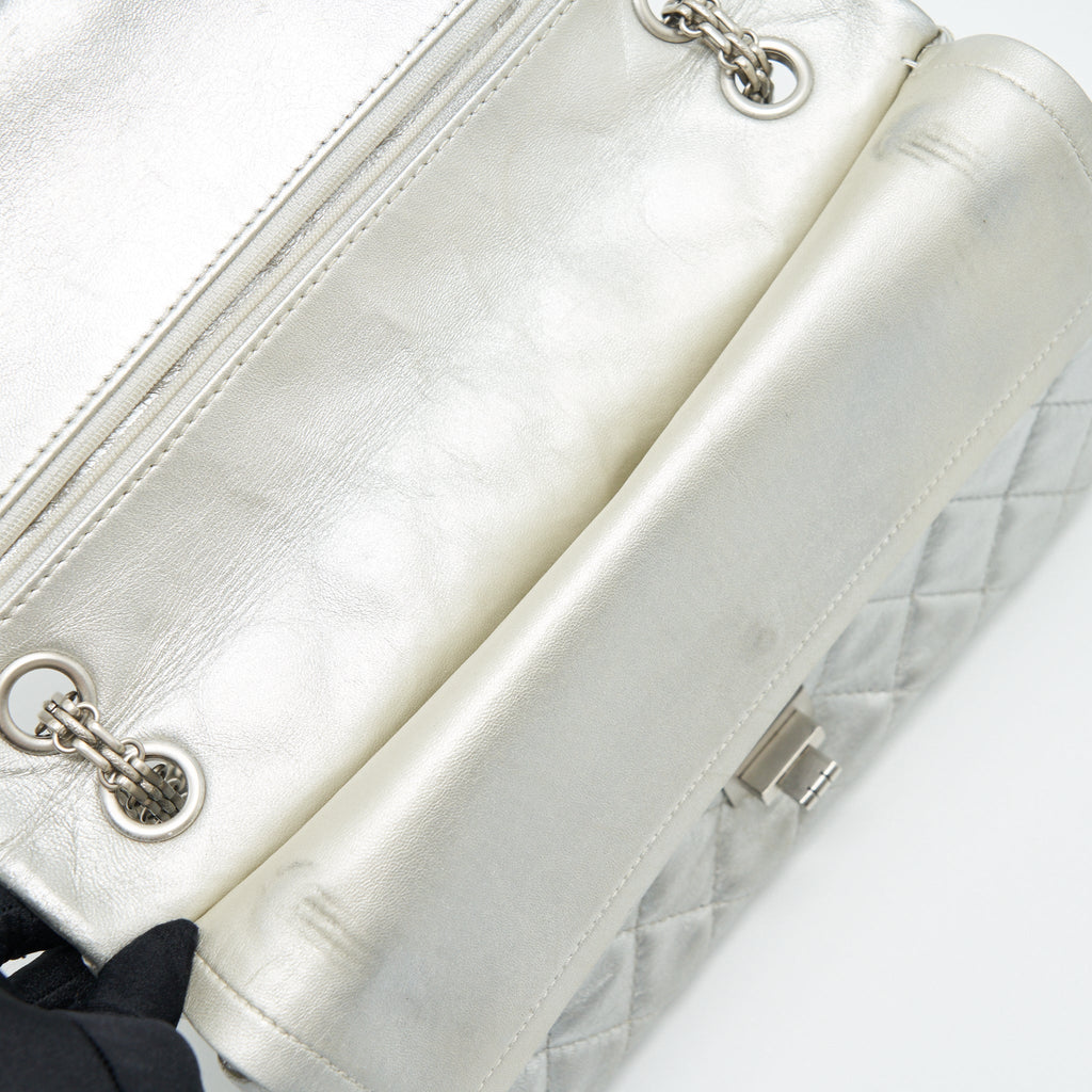 Chanel Reissue 2.55 226 Double Flap Bag Lambskin Silver