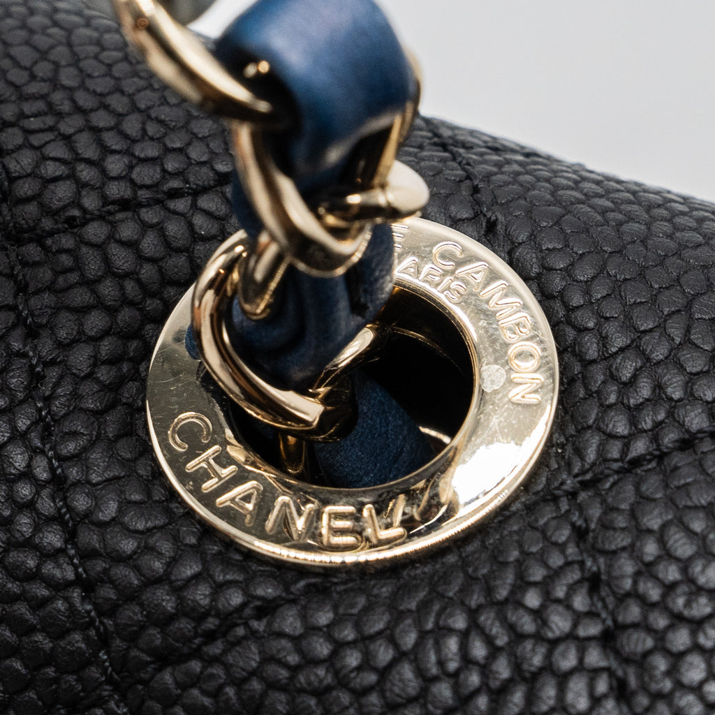 Chanel Flap Bag with handle Caviar Black/Multicolour L