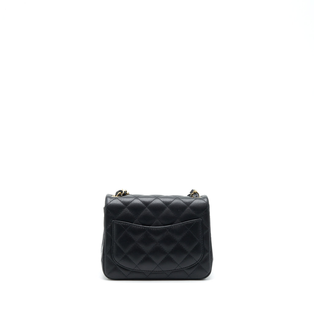 Chanel Mini Square Flap Bag Lambskin Black L