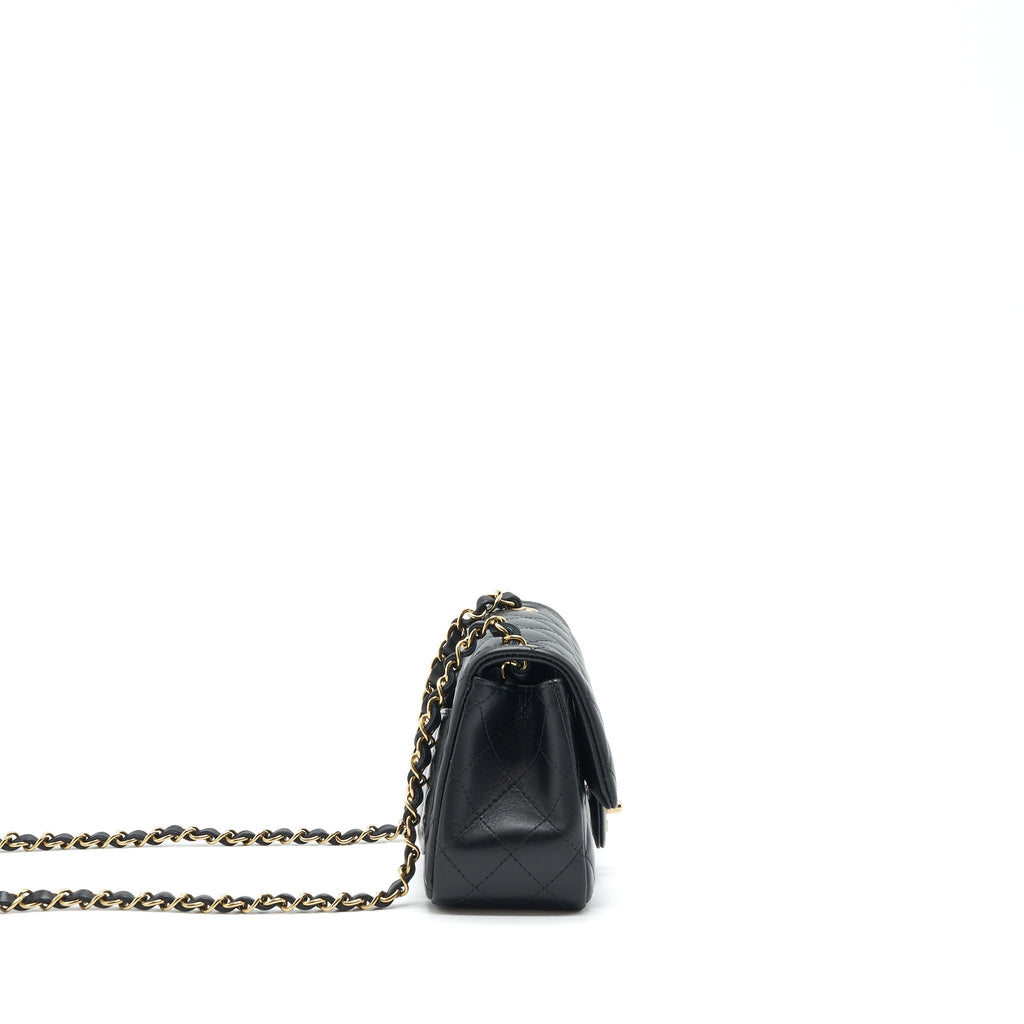 Chanel Mini Square Flap Bag Lambskin Black L