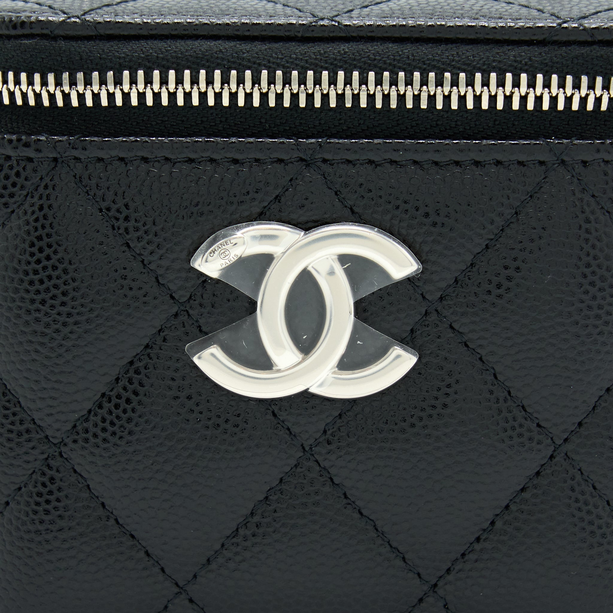 Chanel Mini Vanity With Giant Chain Caviar Black