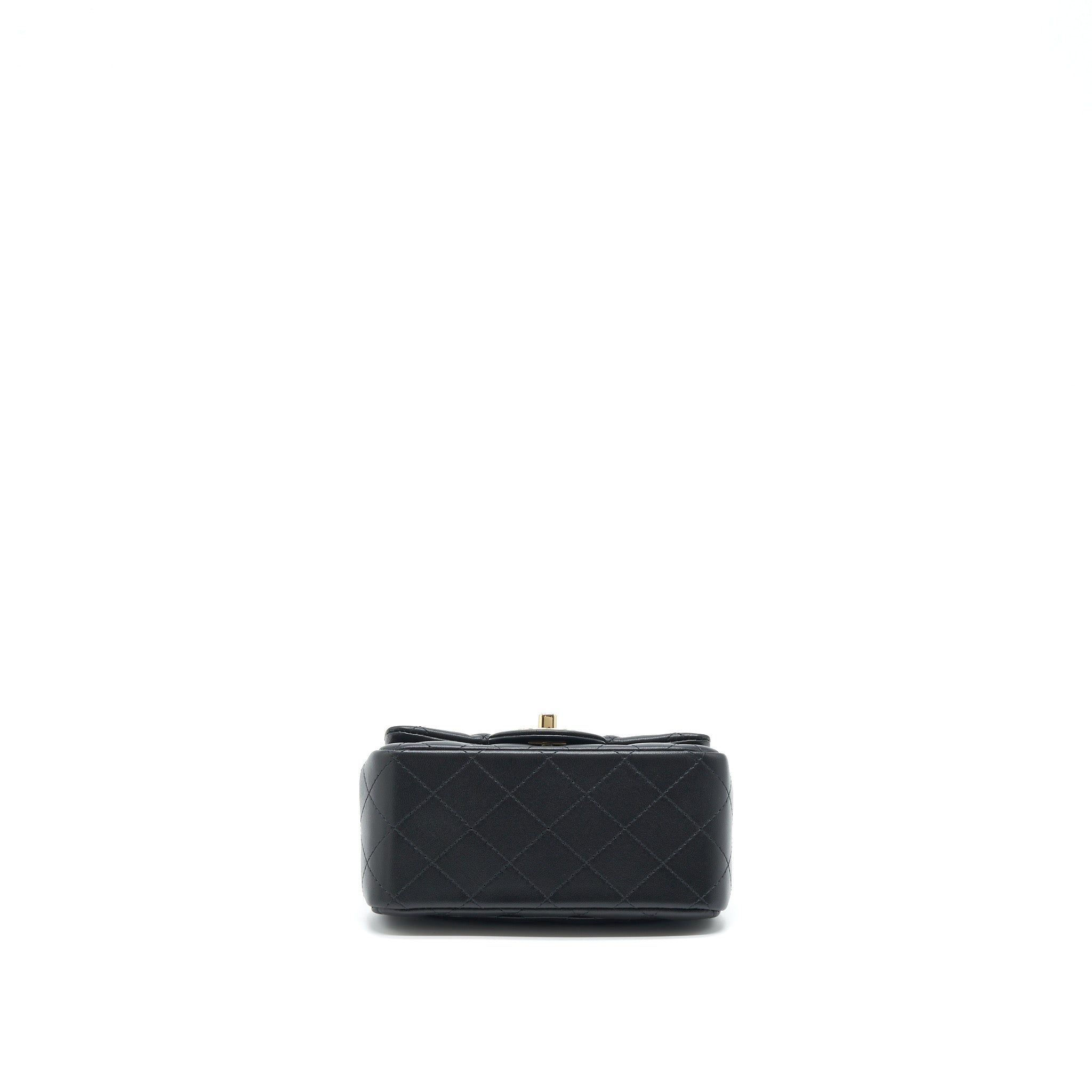 Chanel Mini Square Flap Bag Lambskin Black L