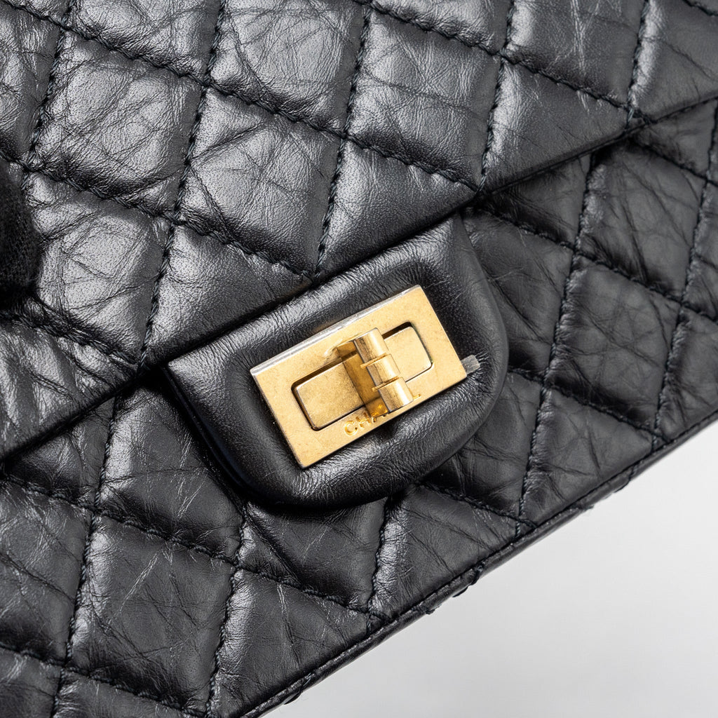 Chanel Mini 2.55 Reissue Flap Bag Aged Calfskin Black