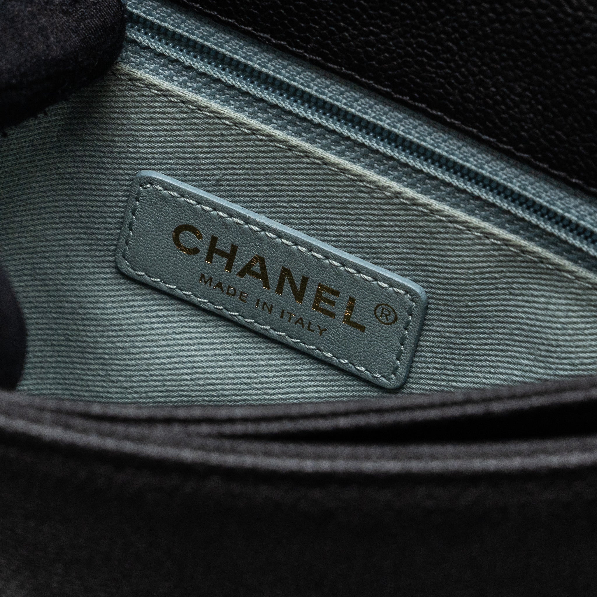 Chanel Flap Bag with handle Caviar Black/Multicolour L