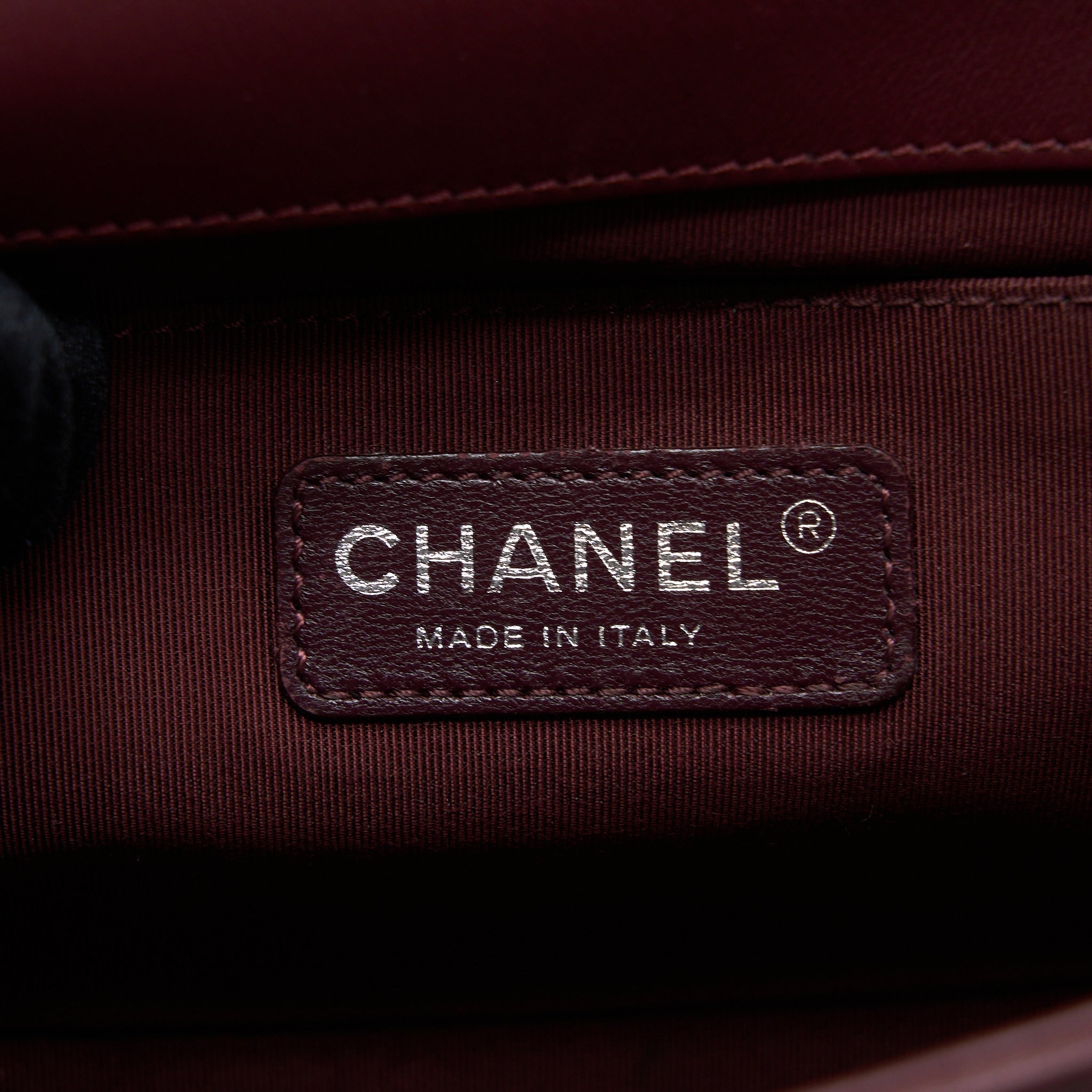 Chanel Medium Boy Bag Velvet Dark Red Ruthenium