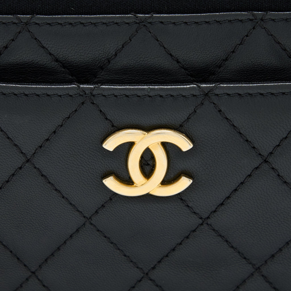 Chanel Camera Bag Leather/ Canvas Black