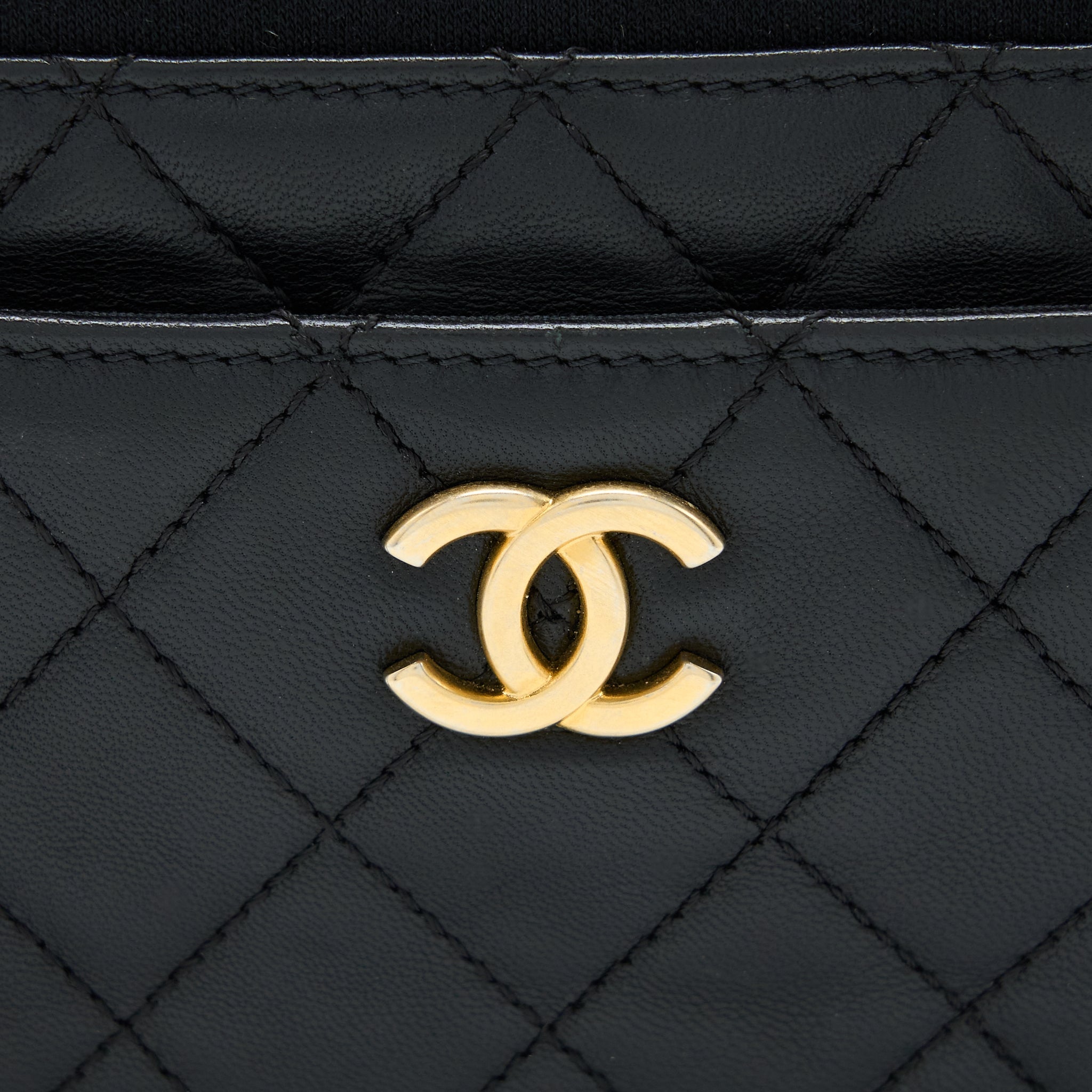 Chanel Camera Bag Leather/ Canvas Black