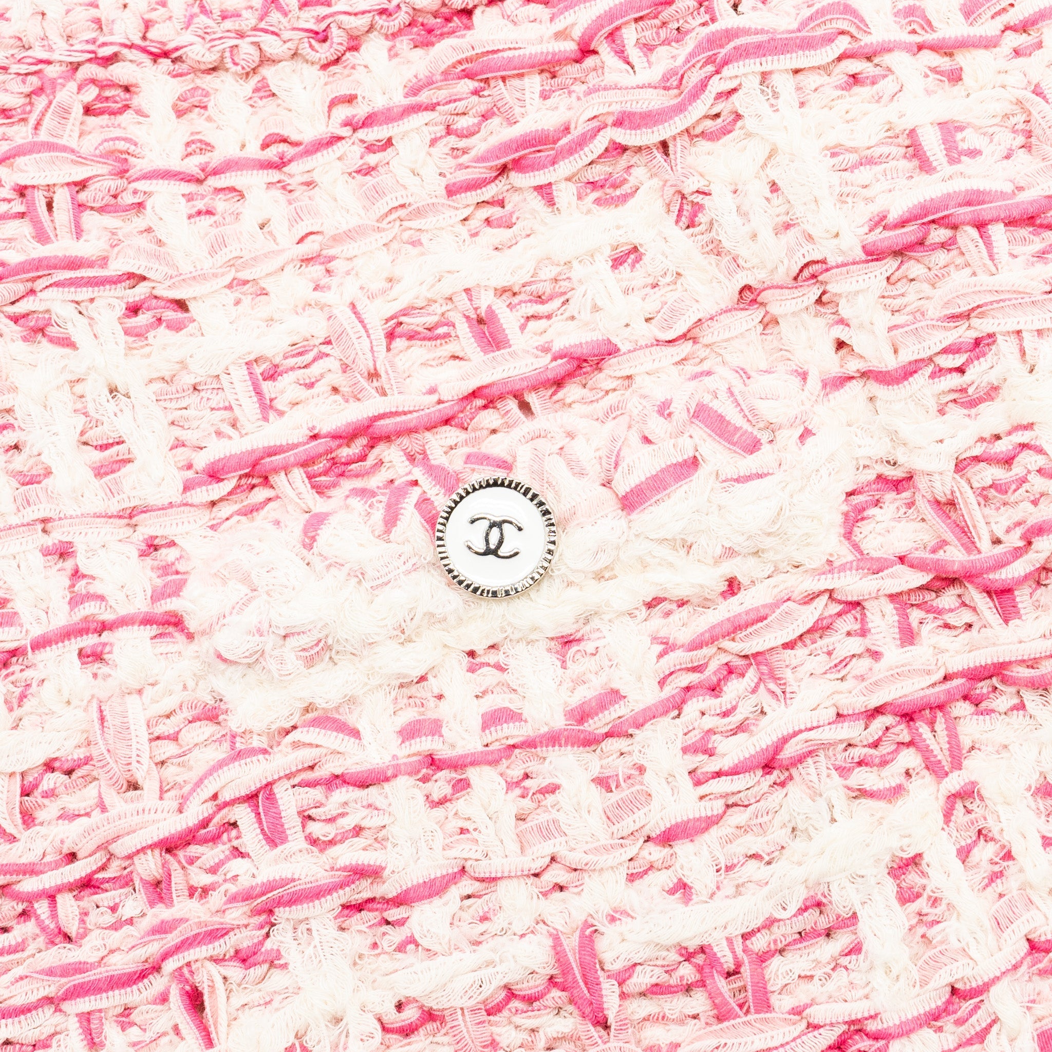 Chanel 24P size 34 sweater and skirts suit cotton pink/ Ecru
