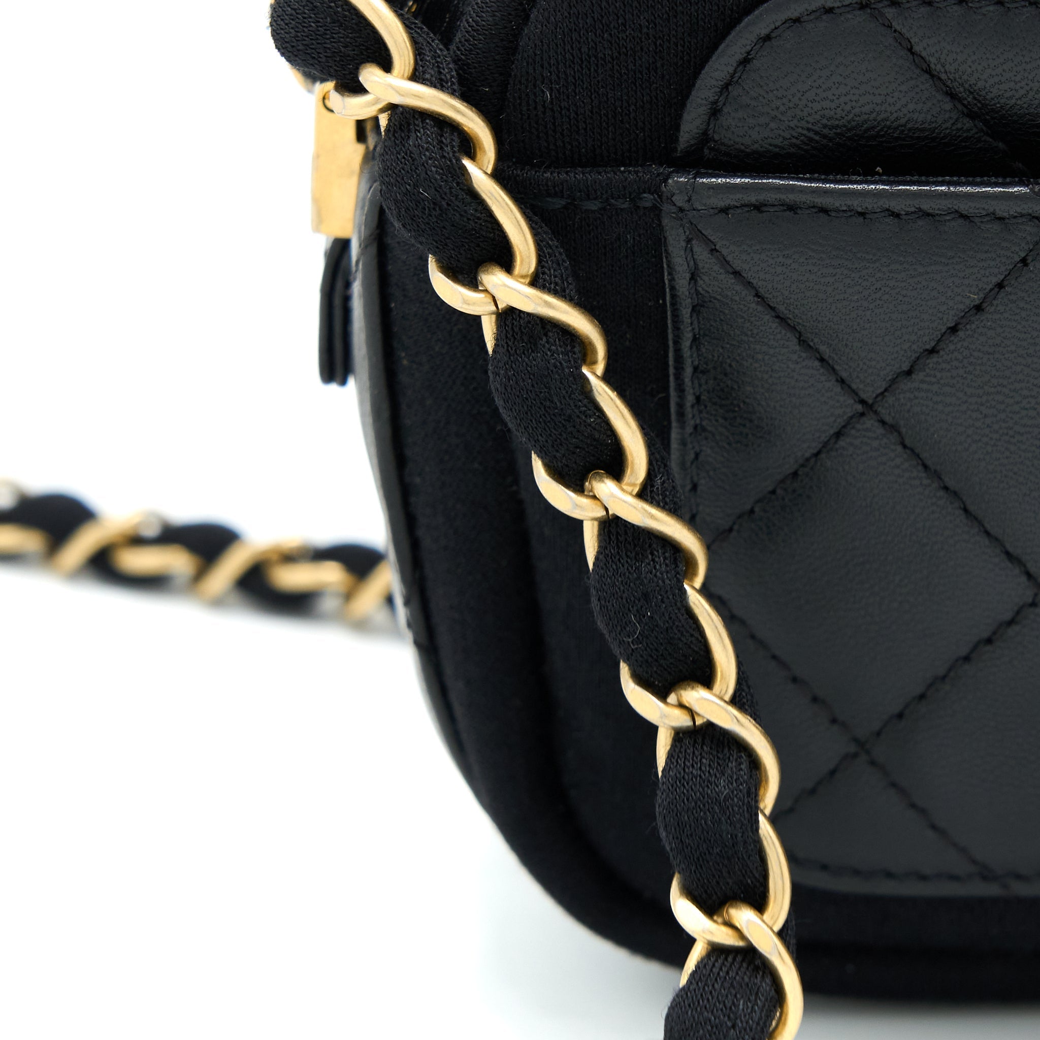 Chanel Camera Bag Leather/ Canvas Black