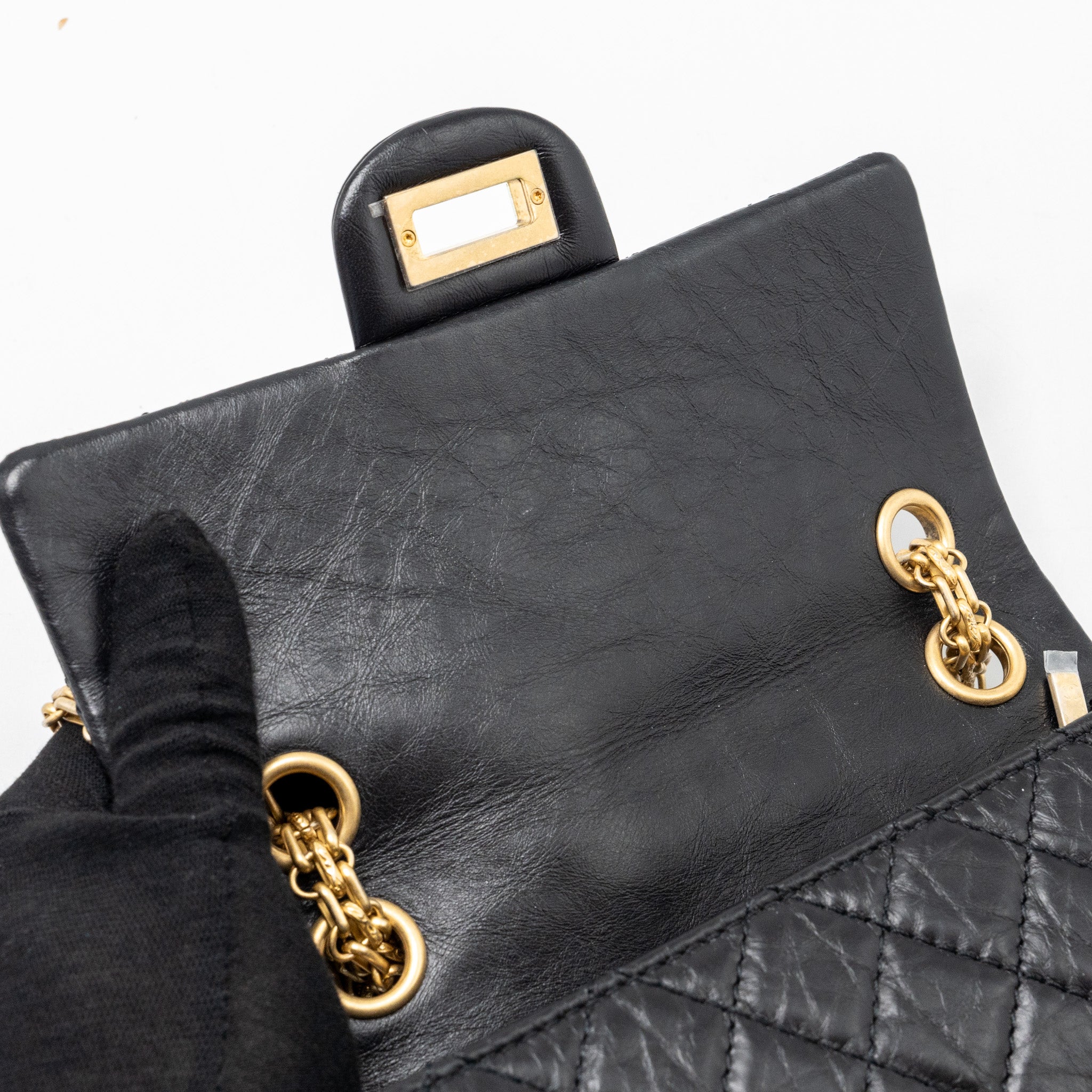 Chanel Mini 2.55 Reissue Flap Bag Aged Calfskin Black