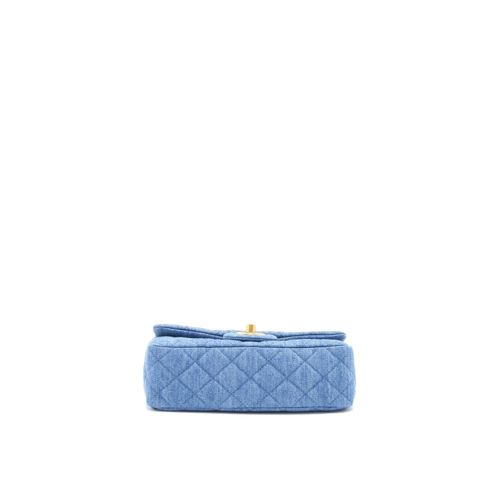 Chanel Pearl Crush Mini Rectangular Flap Bag Denim Blue